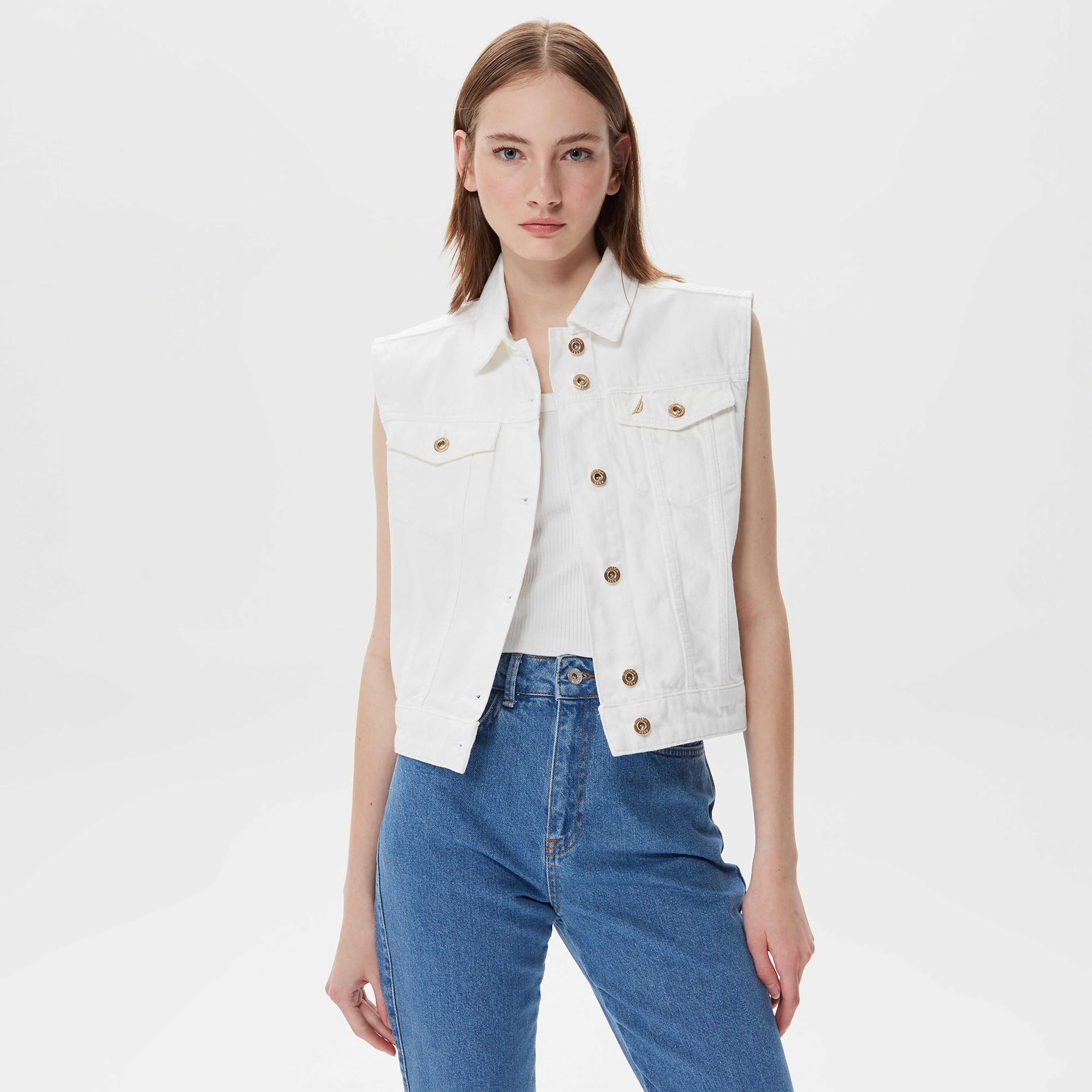 Nautica Kadın Beyaz Yelek