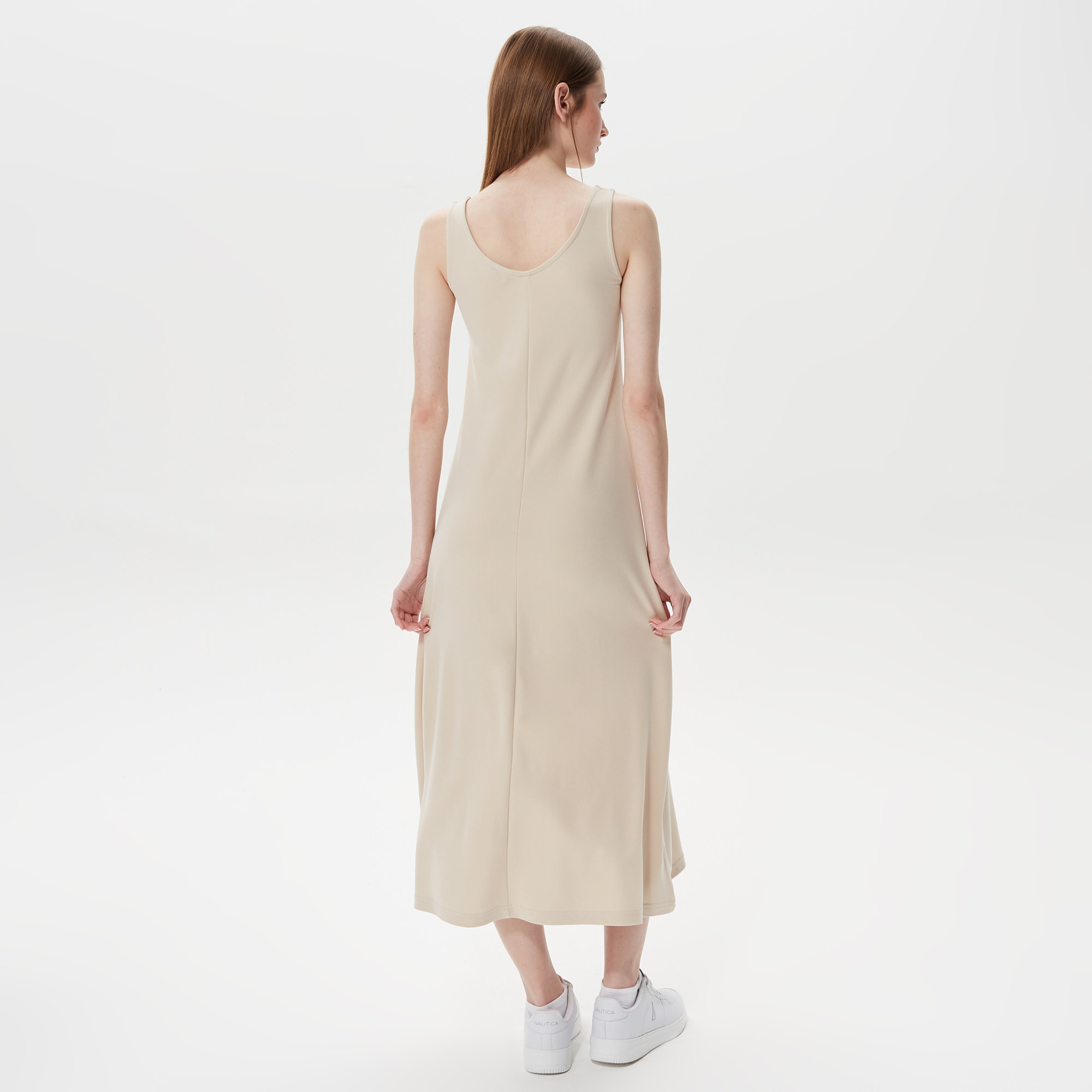Nautica Kadın Krem Kolsuz Elbise