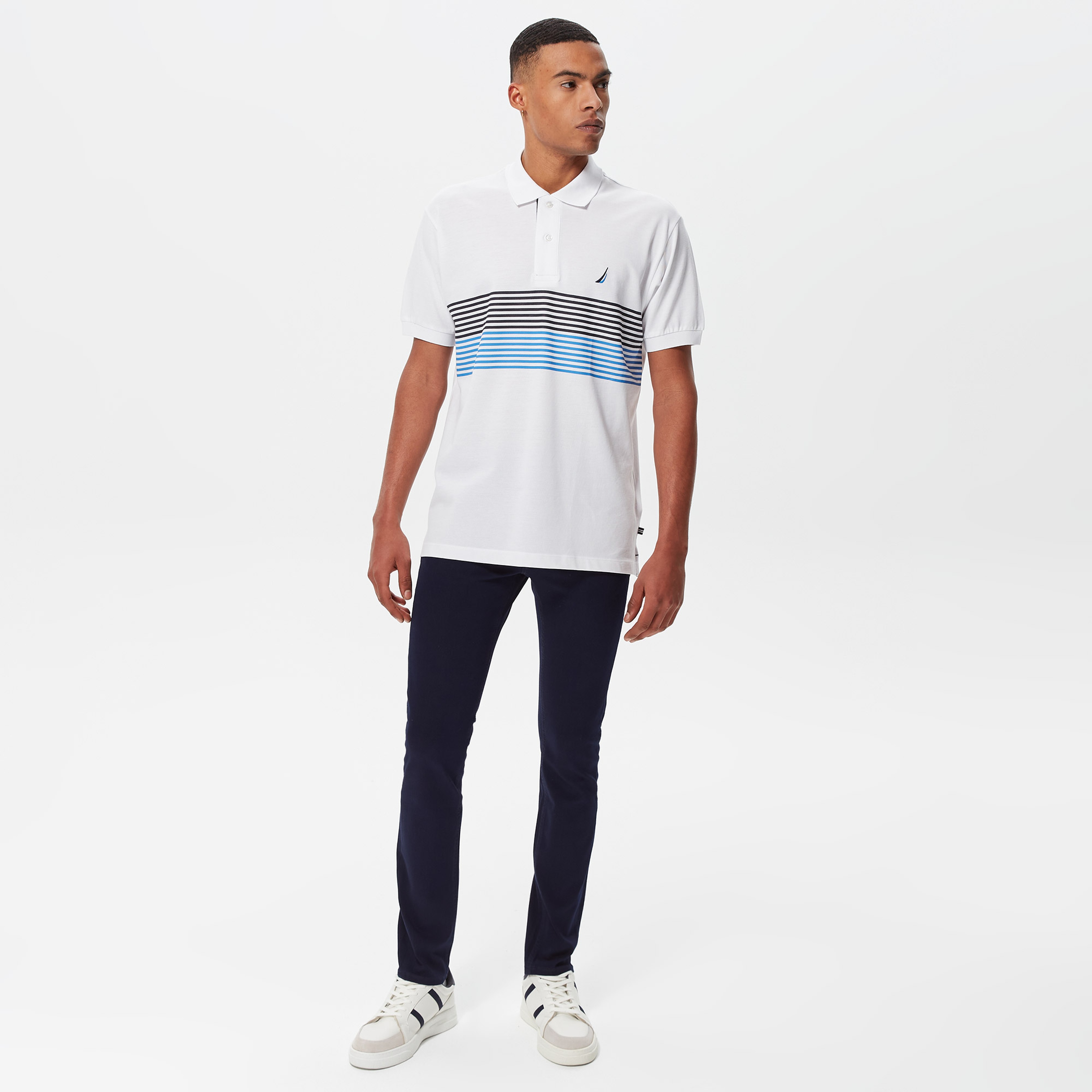 Nautica Erkek Beyaz Classic Fit Kısa Kollu Polo