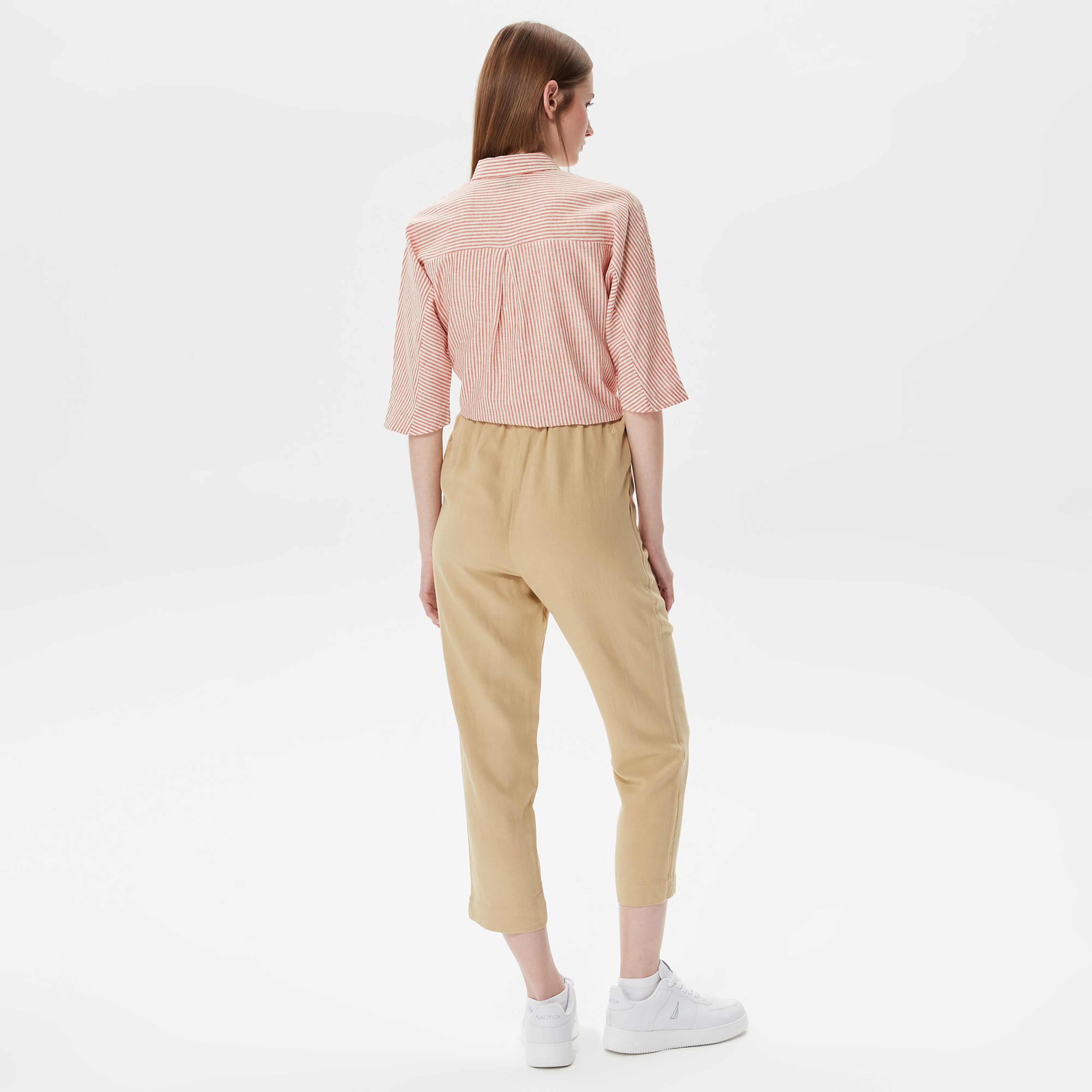 Nautica Kadın Bej Keten Pantolon