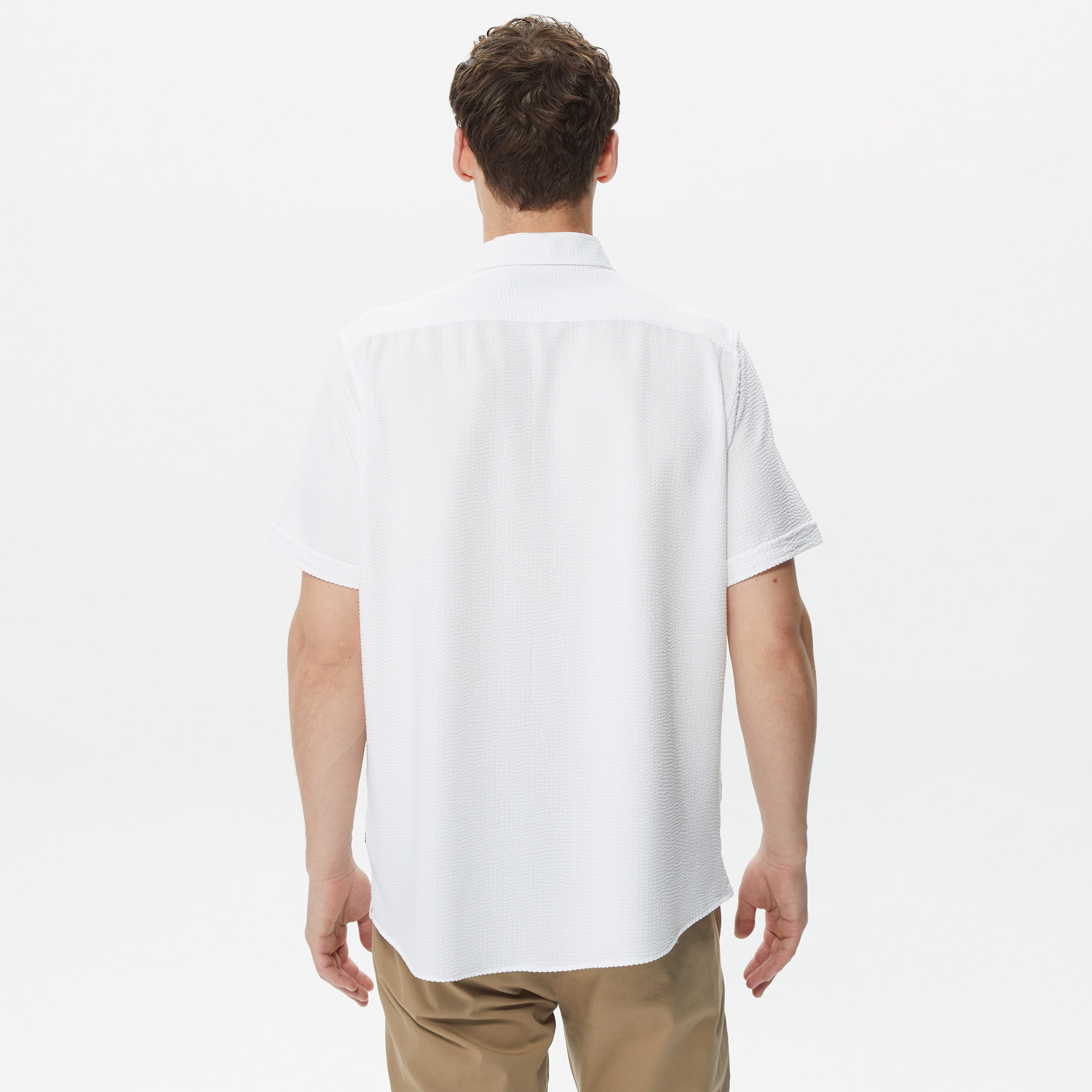 Nautica Erkek Beyaz Classic Fit Kısa Kollu Gömlek