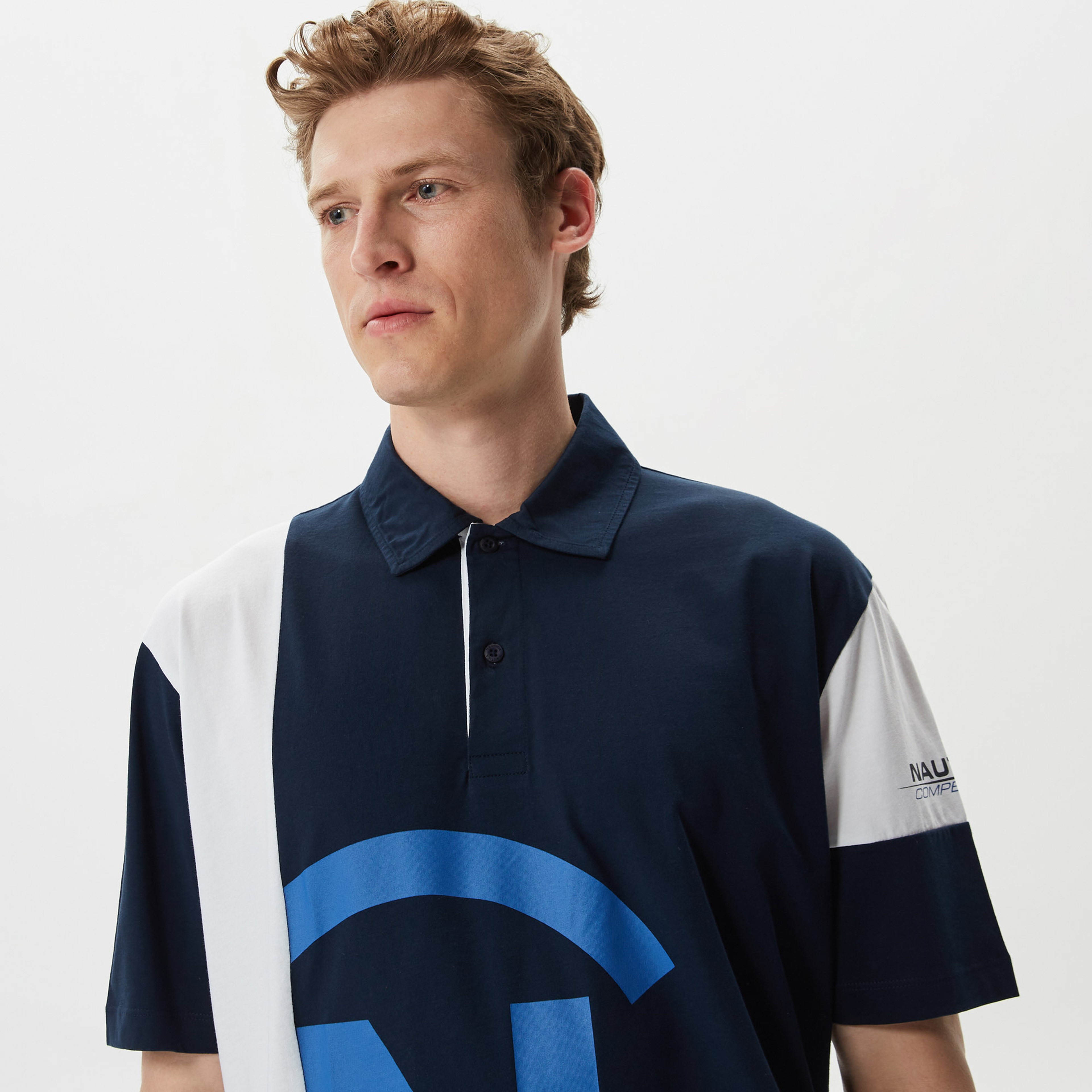 Nautica Erkek Lacivert Oversize Kısa Kollu Polo