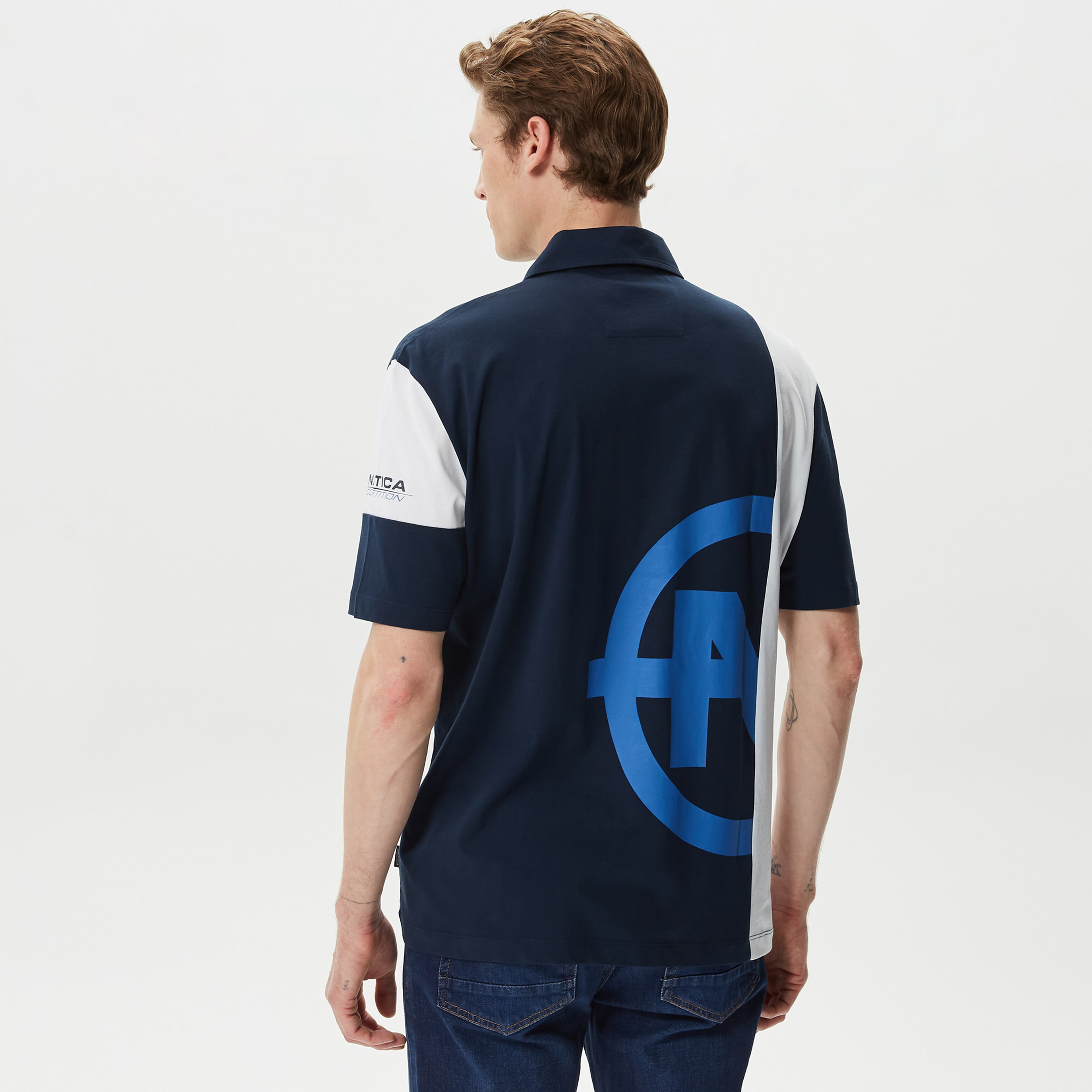 Nautica Erkek Lacivert Oversize Kısa Kollu Polo