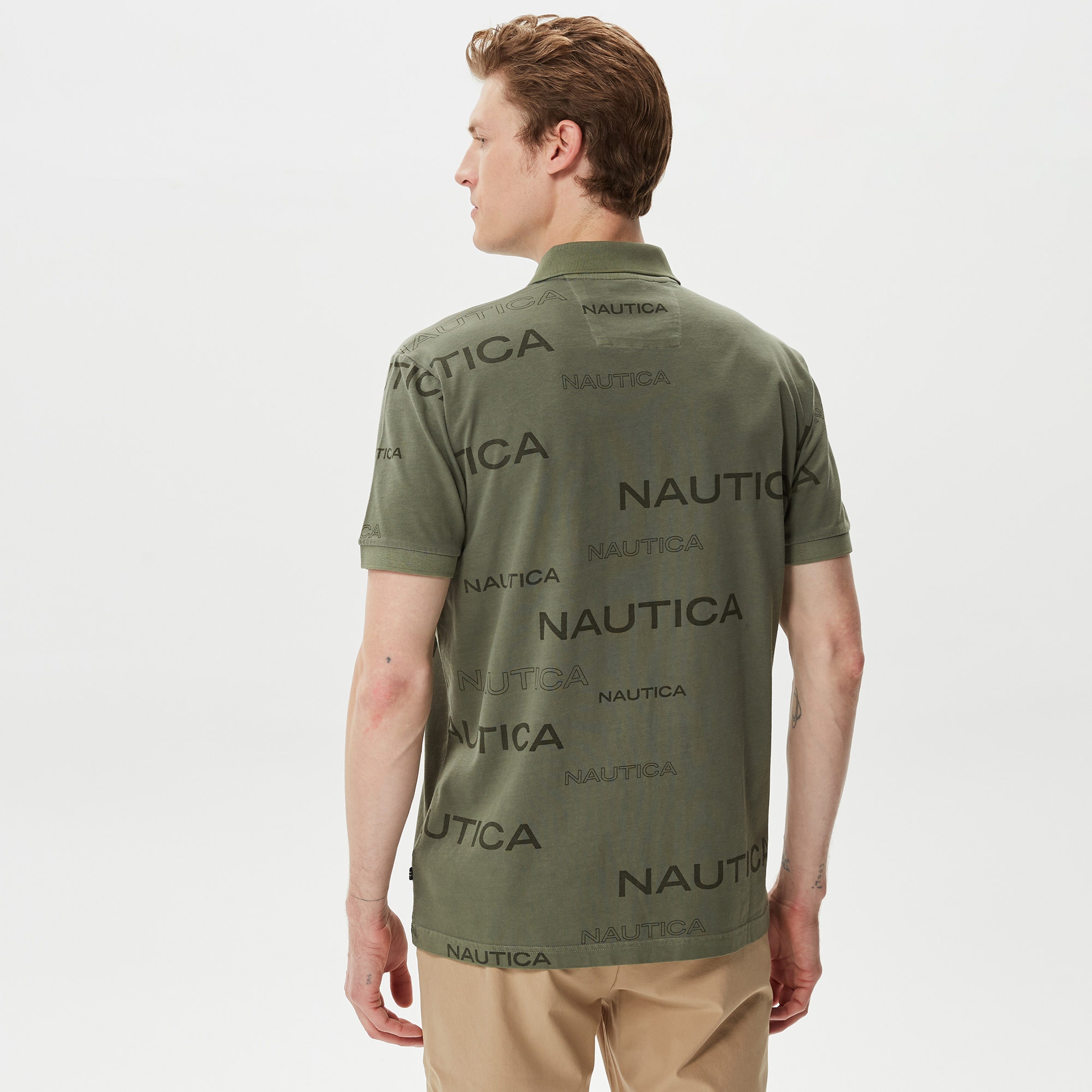 Nautica Erkek Yeşil Classic Fit Kısa Kollu Polo Yaka T-Shirt