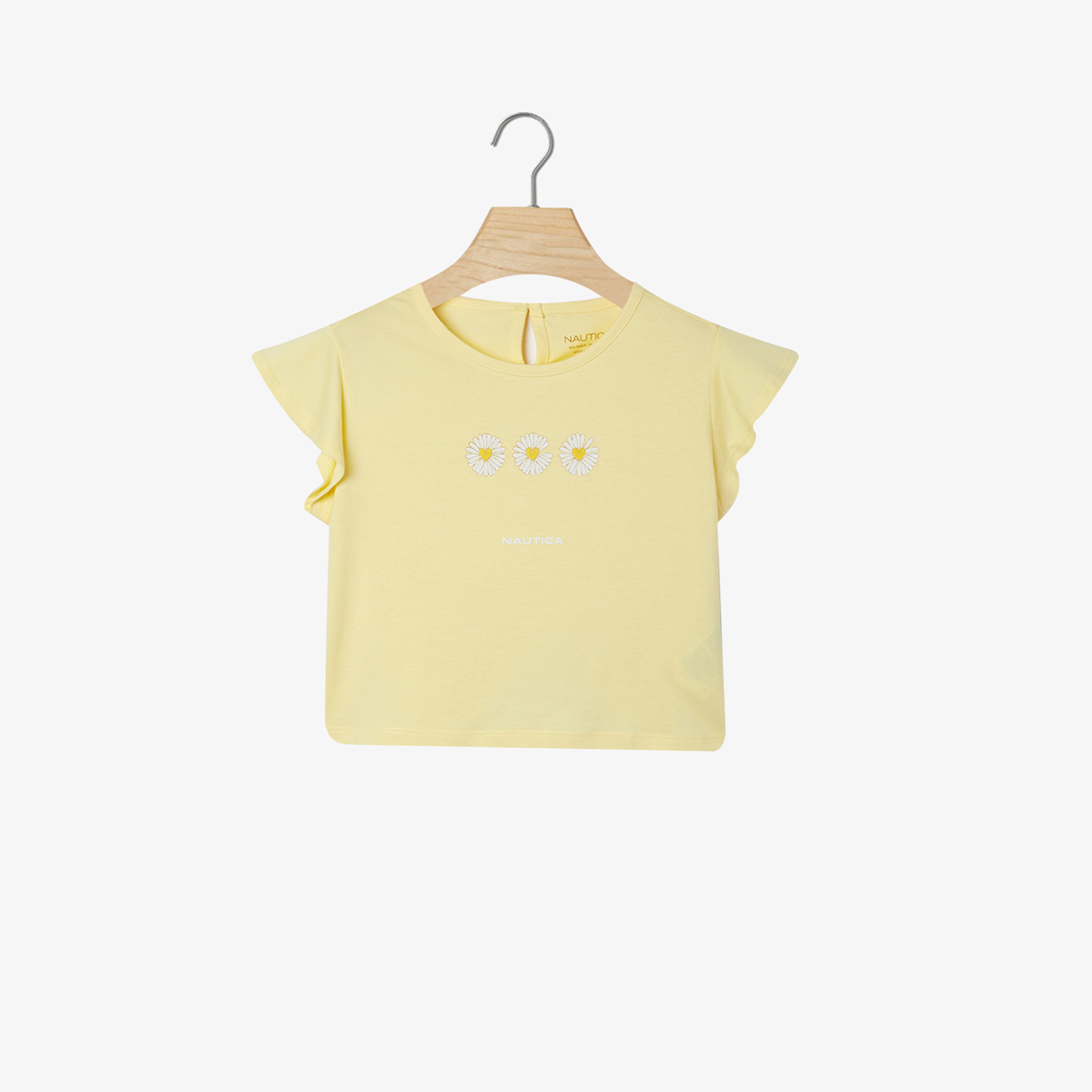 Nautica Kız Çocuk Sarı Baskılı T-Shirt