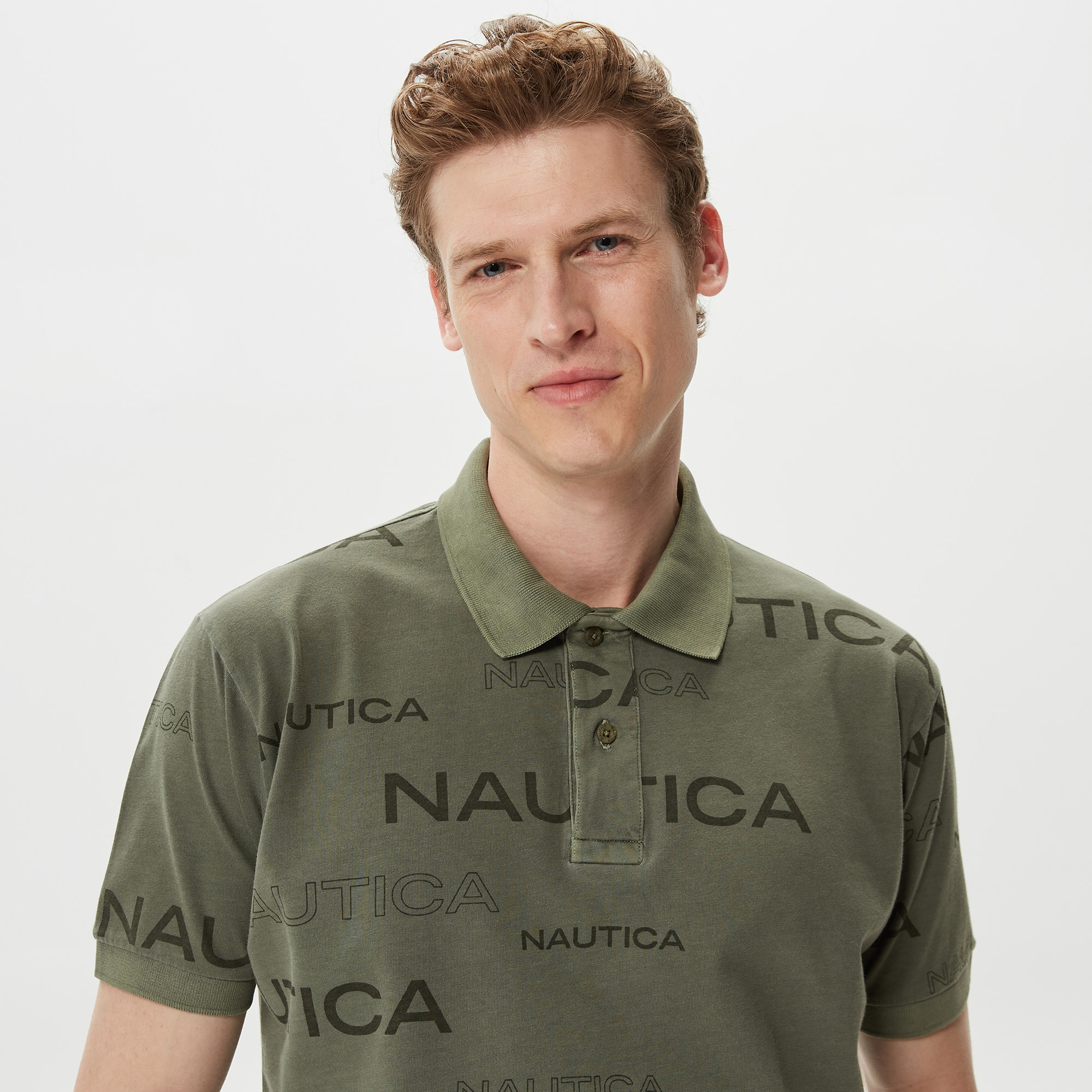 Nautica Erkek Yeşil Classic Fit Kısa Kollu Polo Yaka T-Shirt