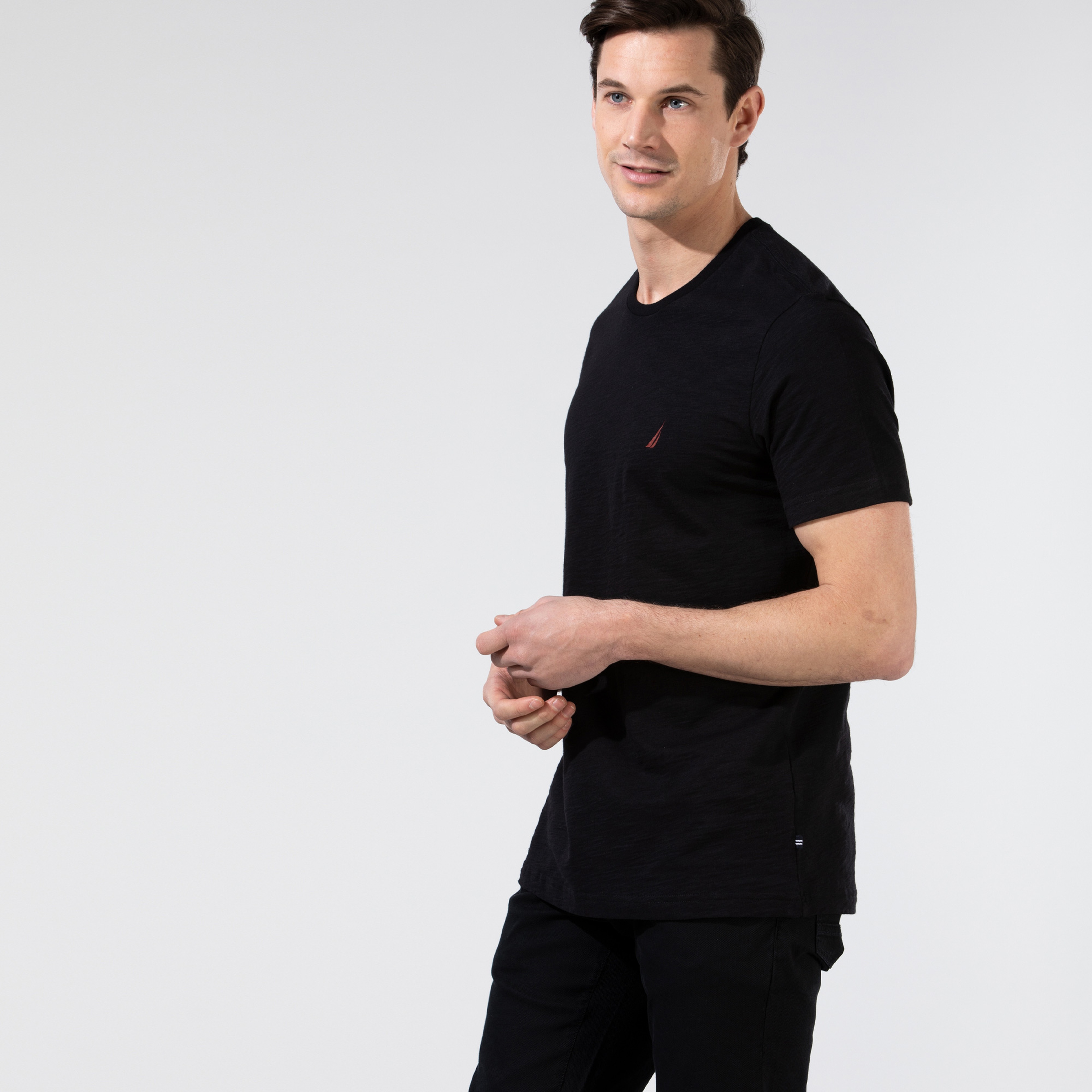 Nautica Erkek Siyah Standart Fit T-Shirt