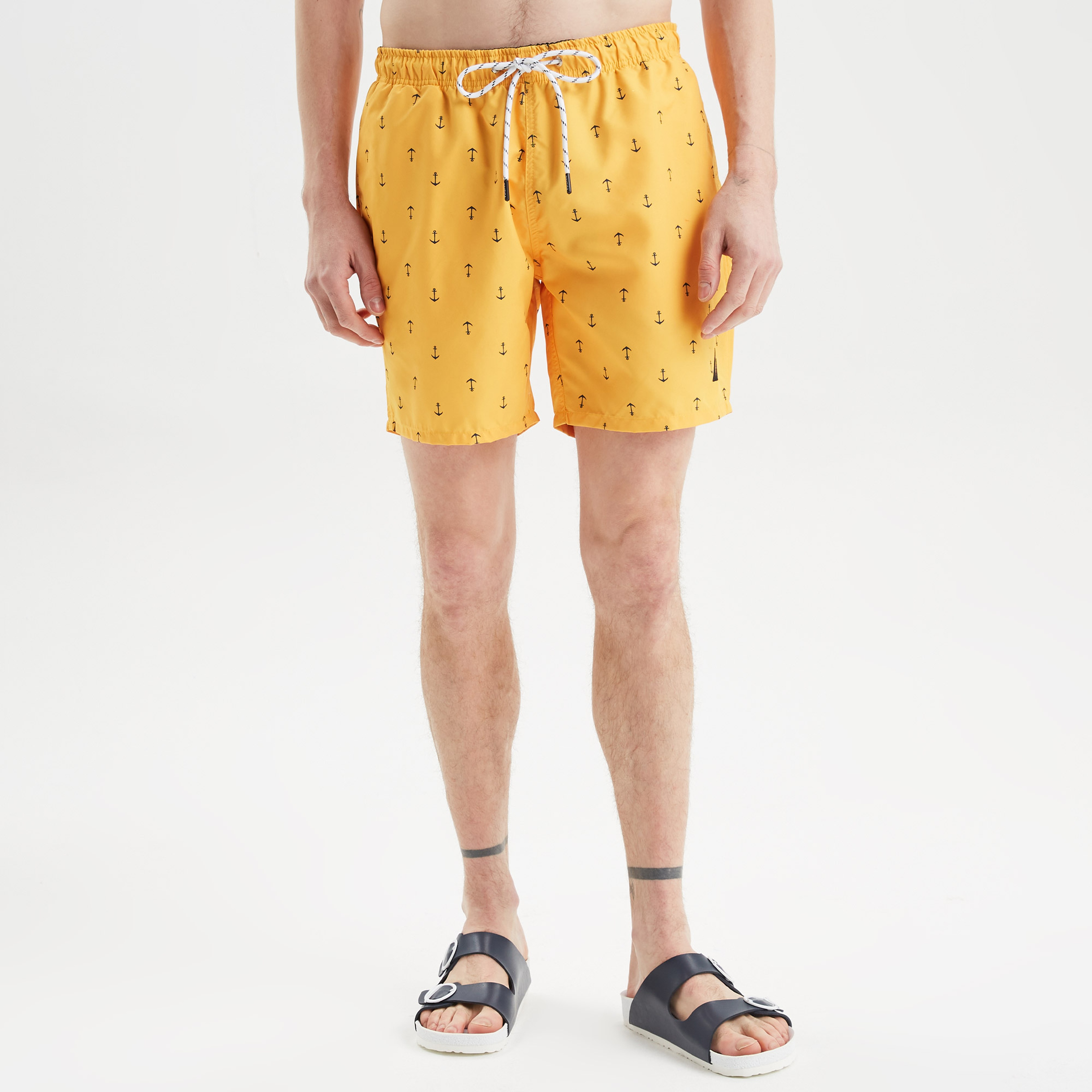 Nautica Erkek Sarı Desenli Deniz Şortu