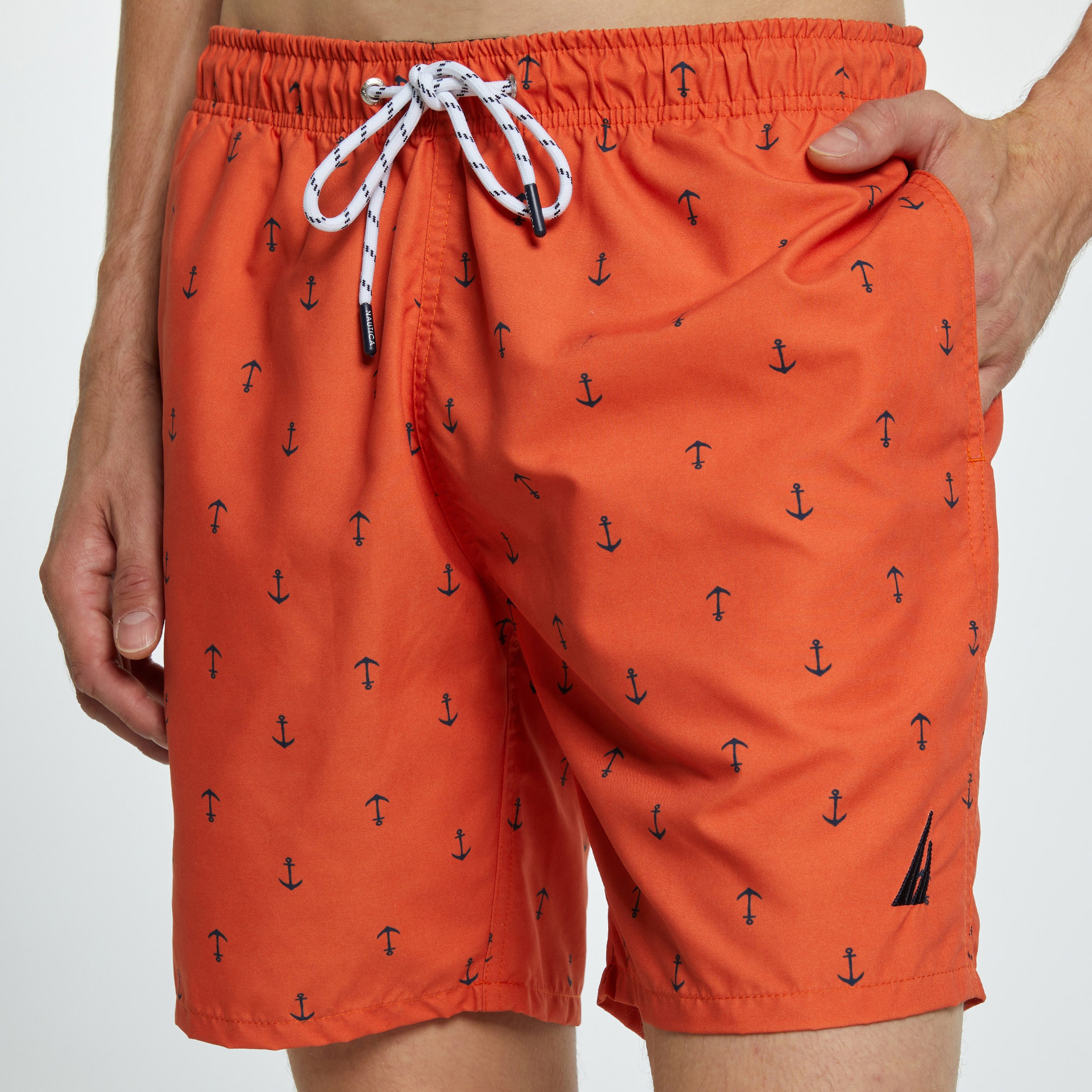 Nautica Erkek Turuncu Desenli Deniz Şortu
