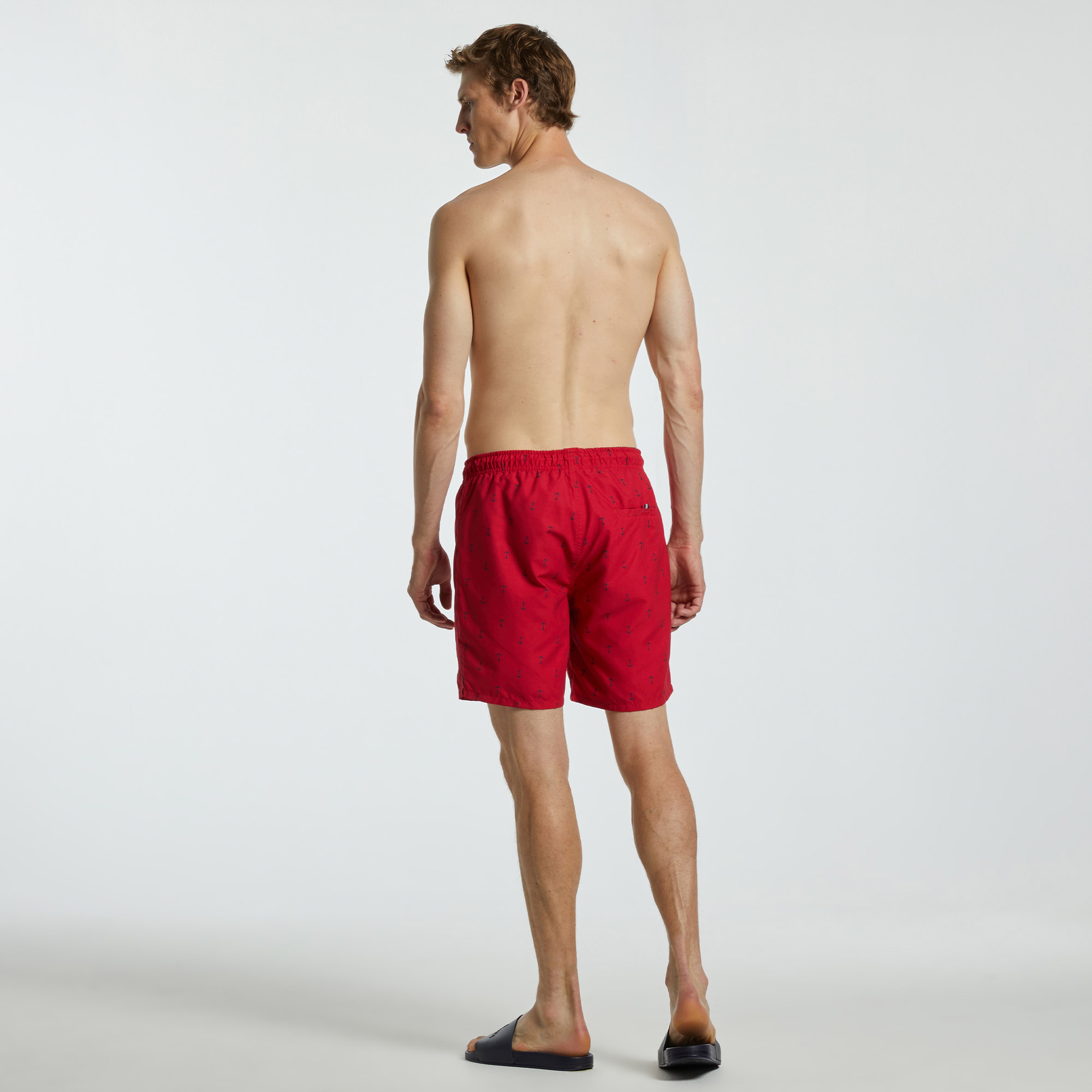 Nautica Erkek Kırmızı Desenli Deniz Şortu