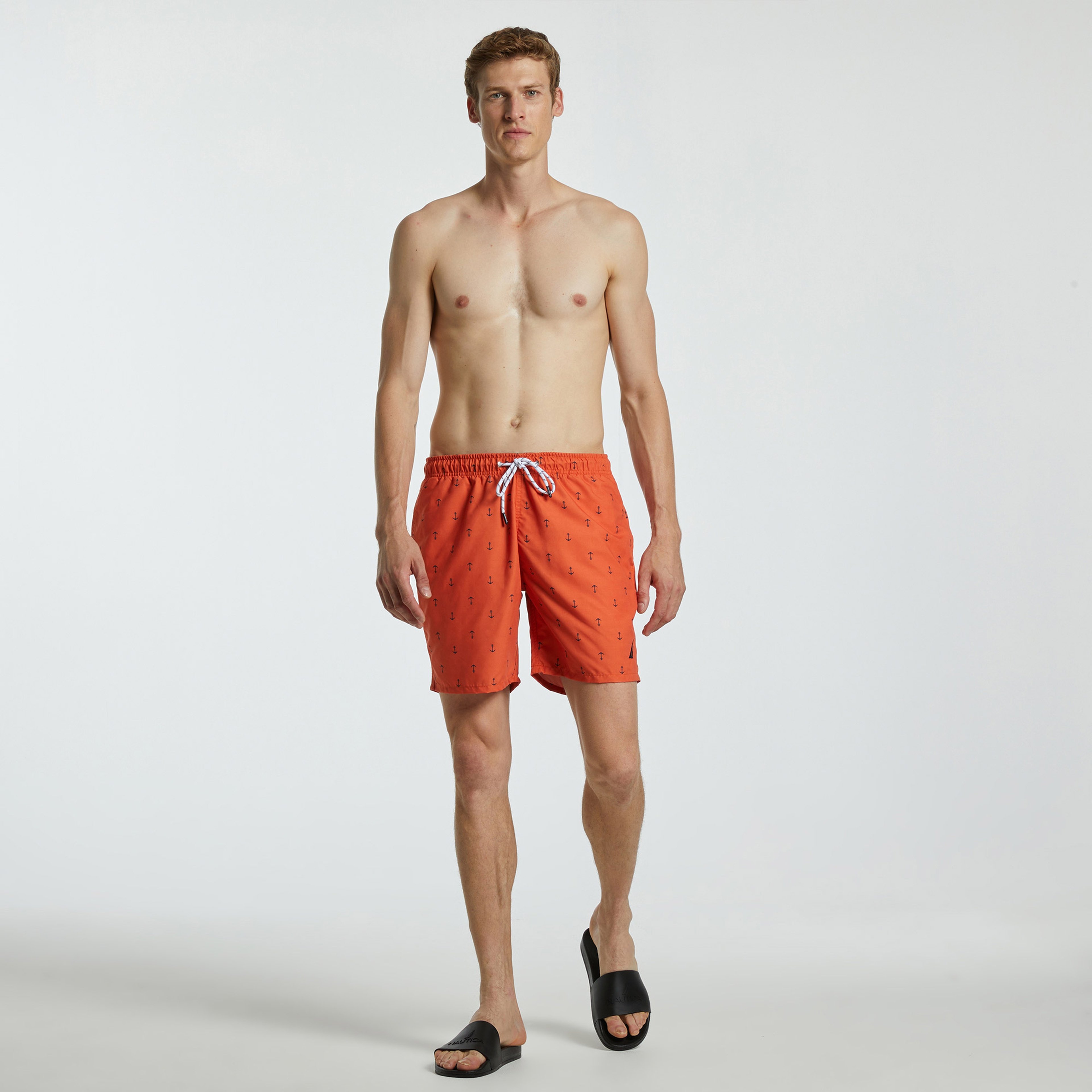 Nautica Erkek Turuncu Desenli Deniz Şortu