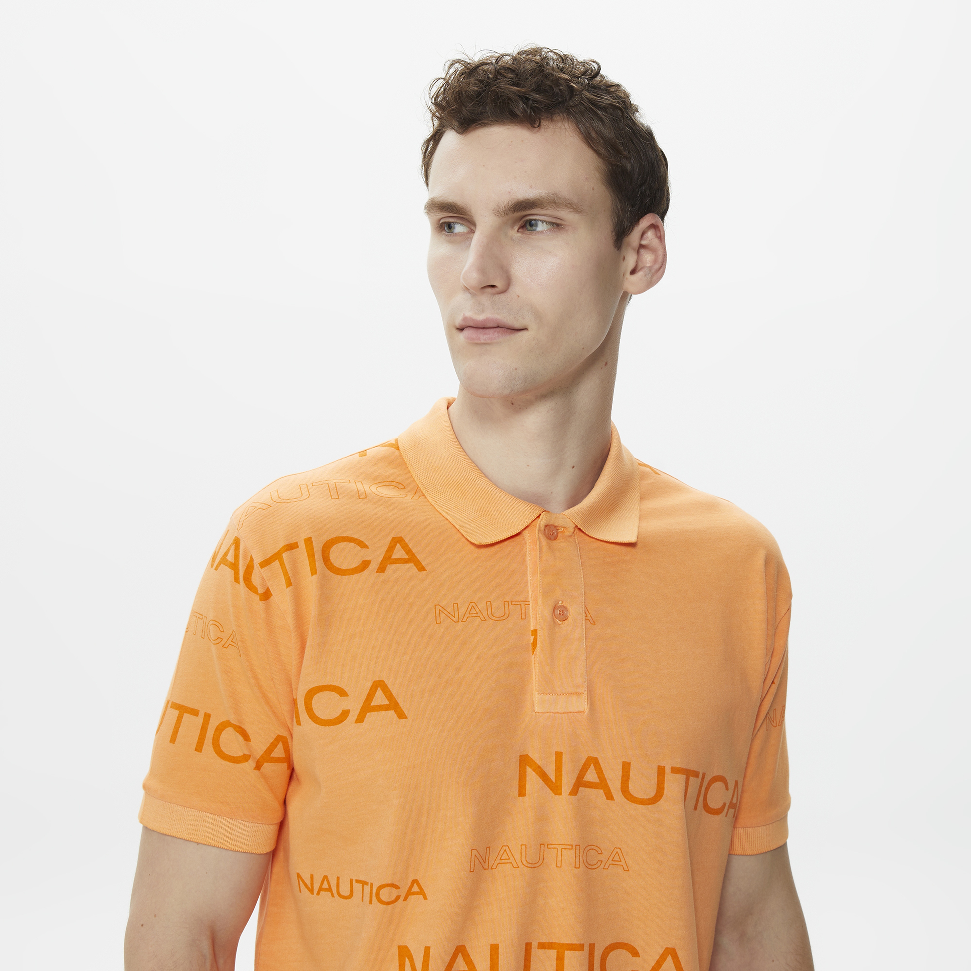 Nautica Erkek Turuncu Classic Fit Kısa Kollu Polo Yaka T-Shirt