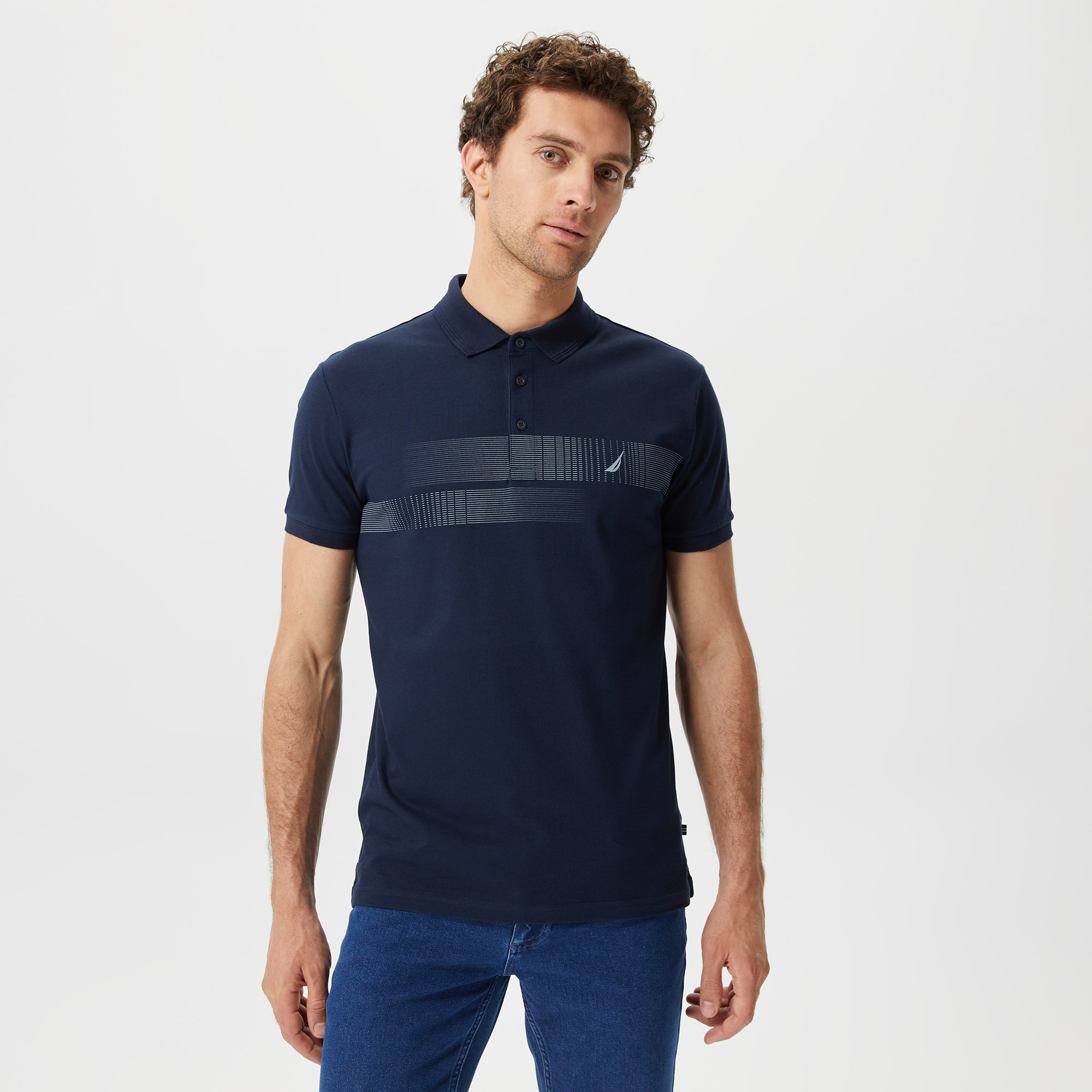 Nautica Erkek Lacivert Slim Fit Kısa Kollu Polo