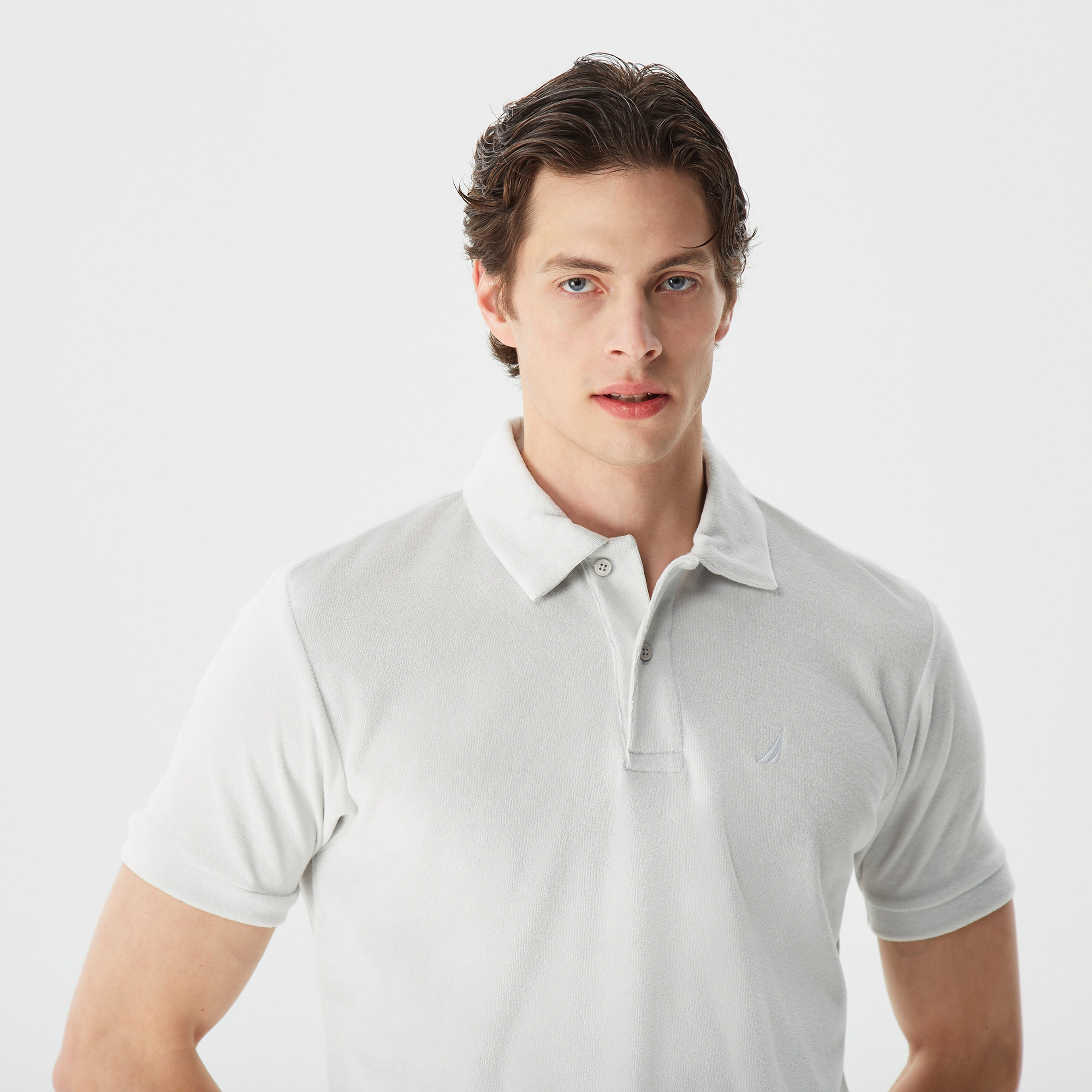 Nautica Erkek Gri Standart Fit Kısa Kollu Polo