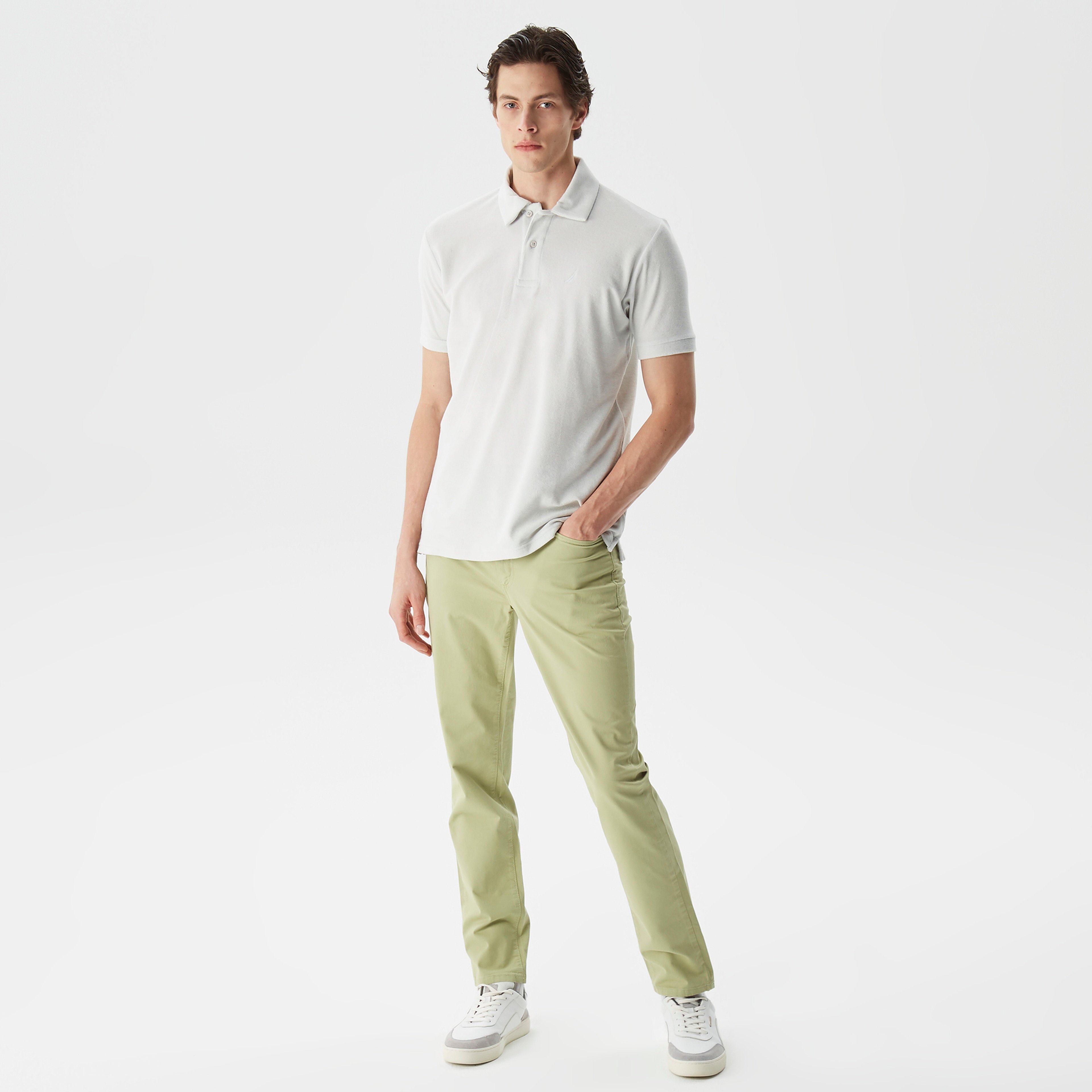 Nautica Erkek Gri Standart Fit Kısa Kollu Polo