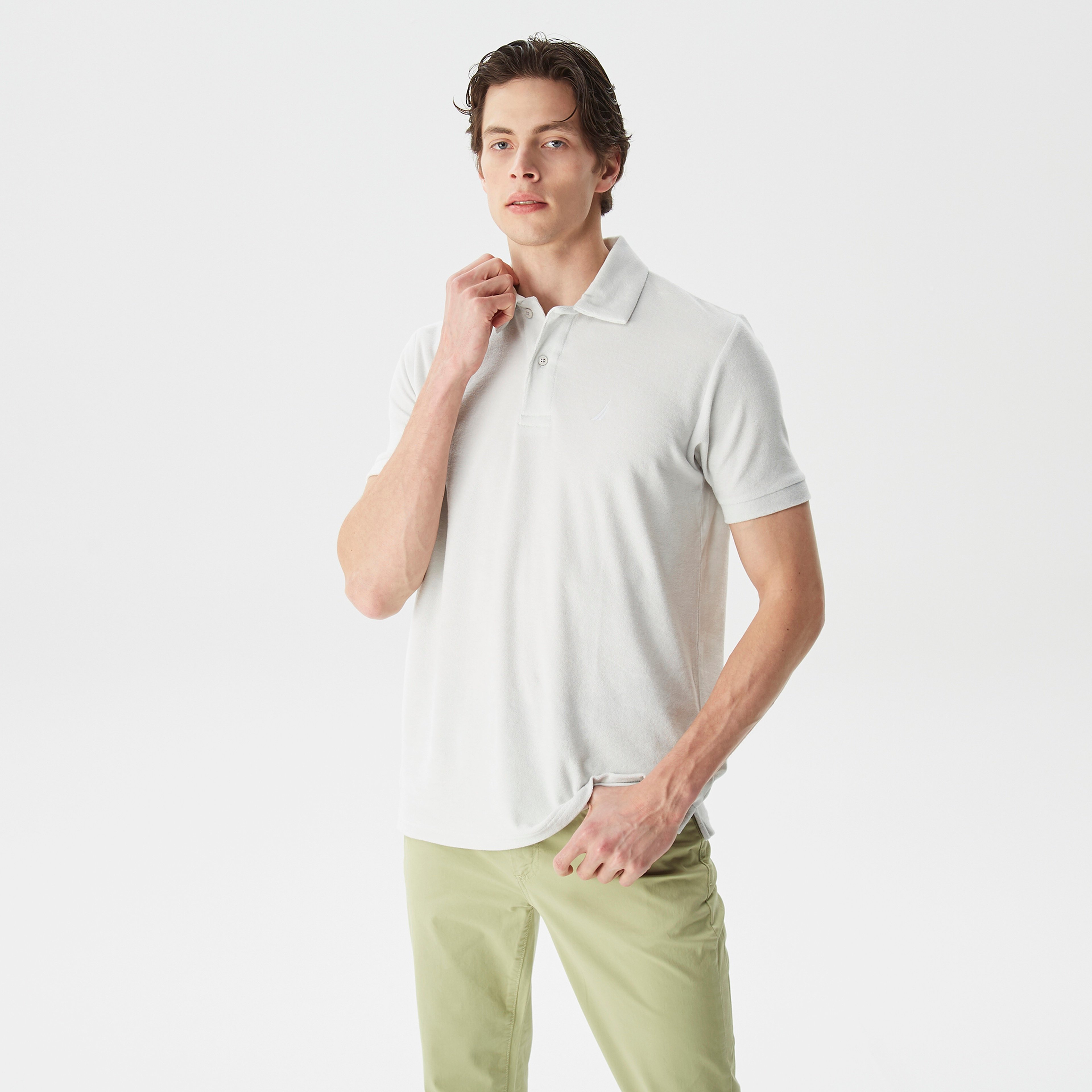 Nautica Erkek Gri Standart Fit Kısa Kollu Polo