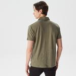 Nautica Erkek Yeşil Classic Fit Kısa Kollu Keten Polo Yaka T-Shirt