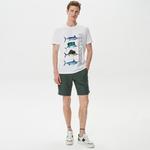 Nautica Erkek Yeşil Keten Bermuda