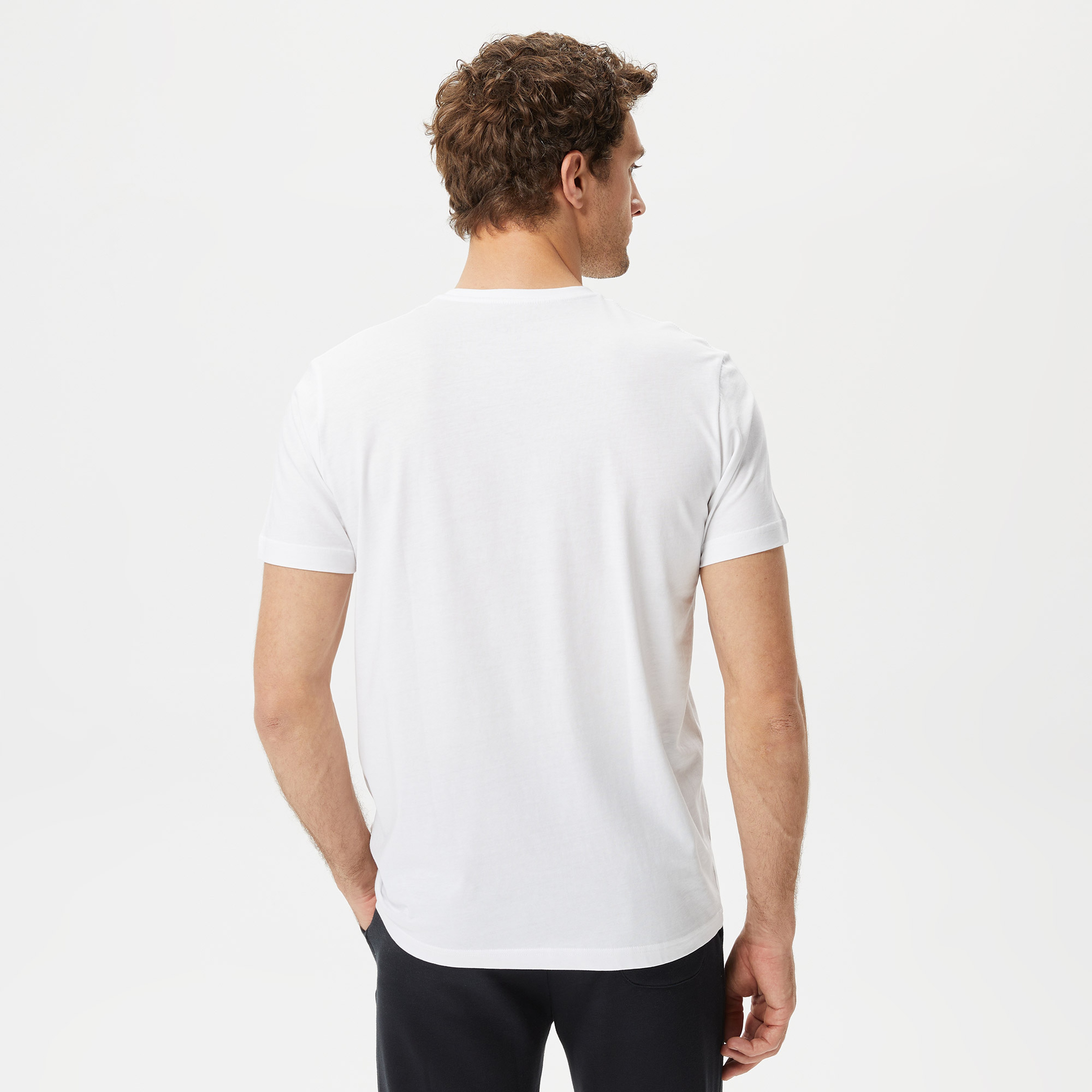 Nautica Erkek Beyaz Baskılı Standart Fit T-Shirt