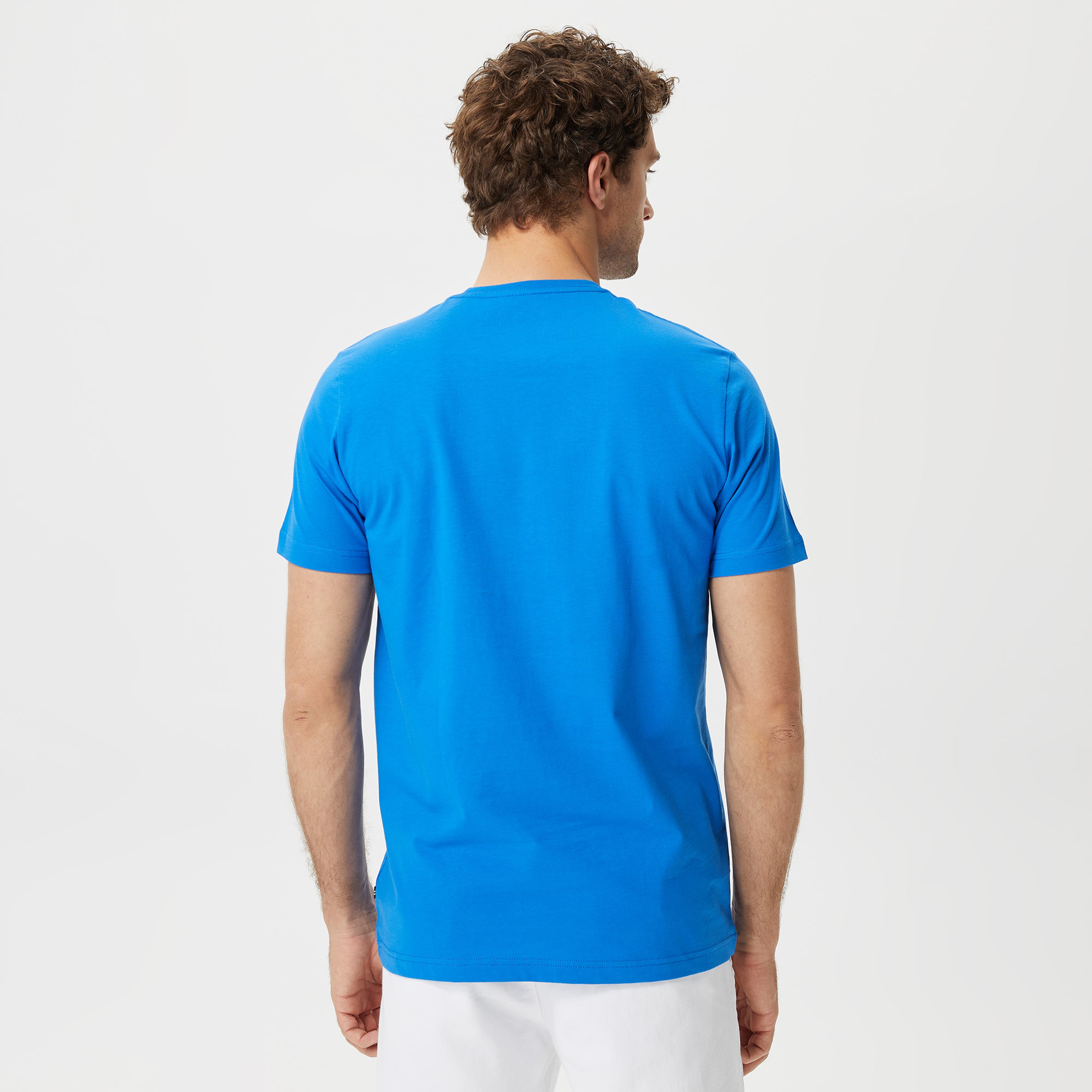 Nautica Erkek Mavi Baskılı Standart Fit T-Shirt