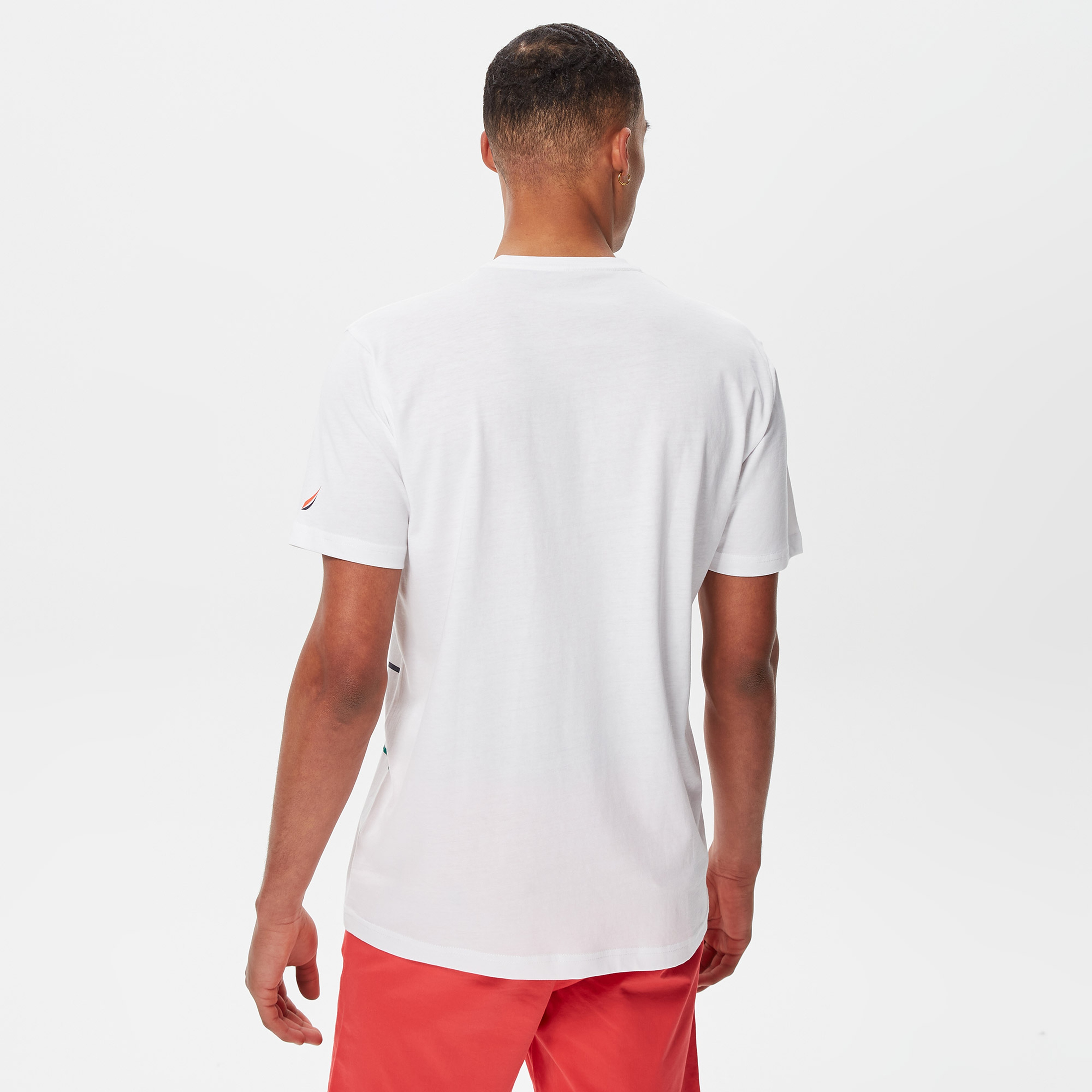 Nautica Erkek Beyaz Baskılı Standart Fit T-Shirt