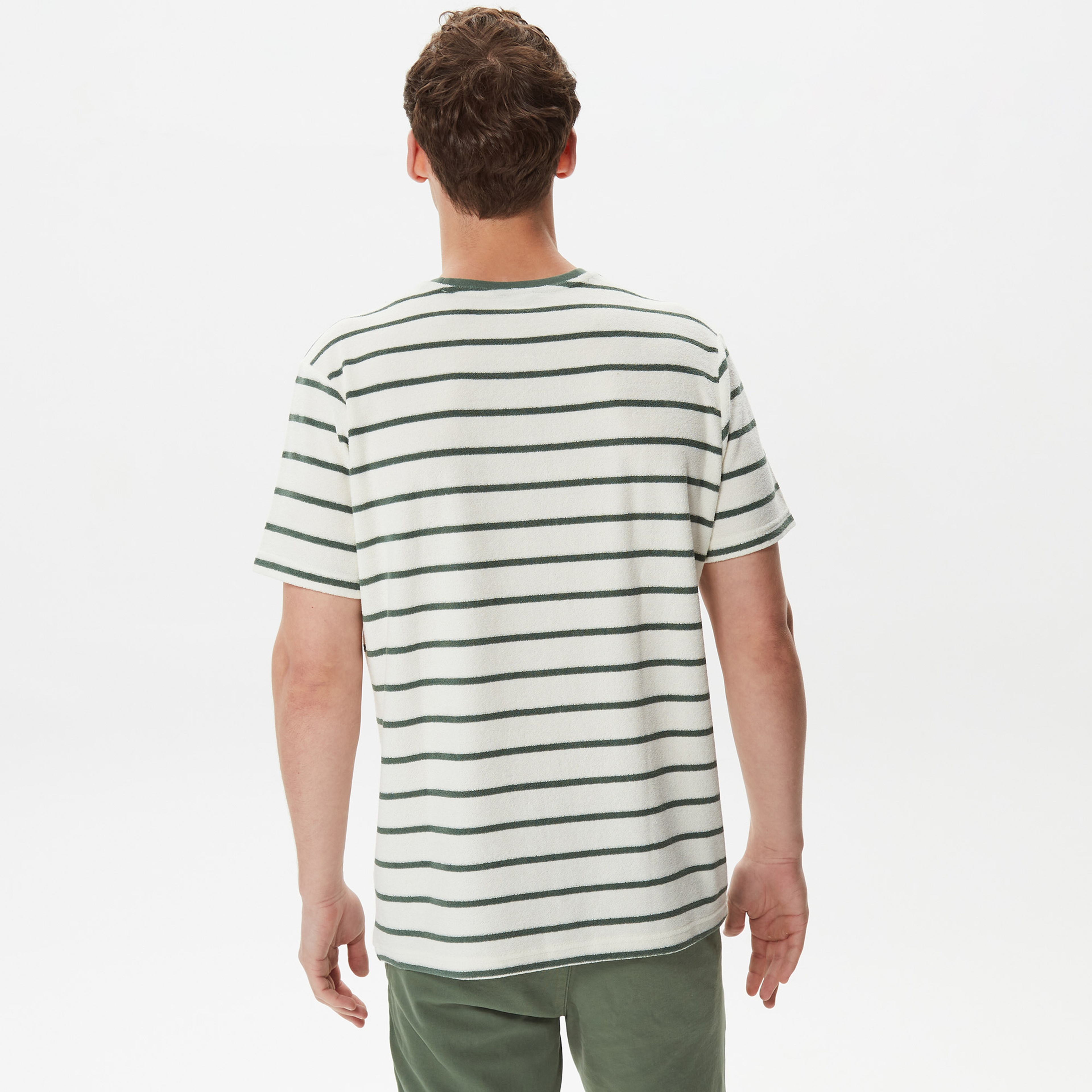 Nautica Erkek Yeşil Çizgili T-Shirt