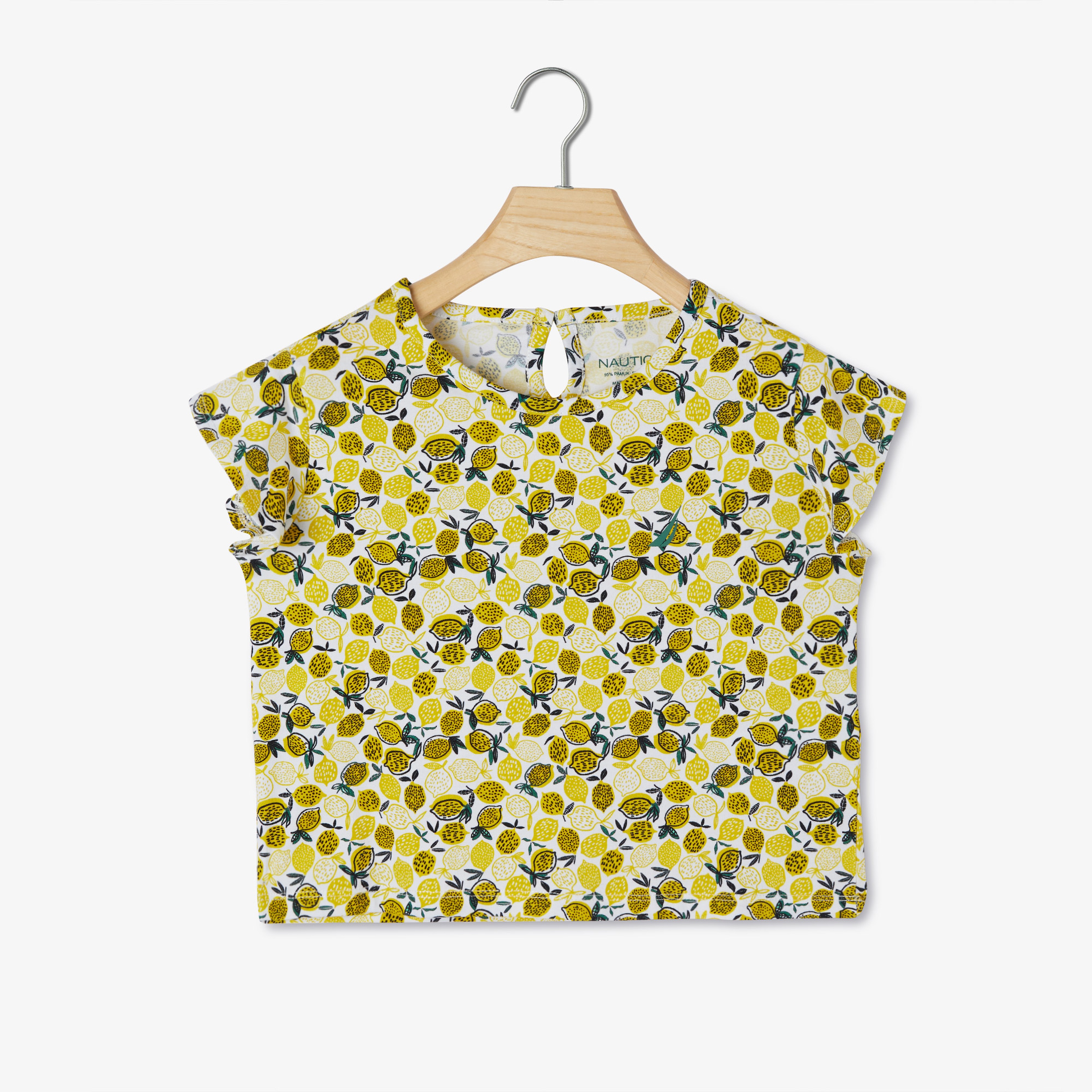 Nautica Kız Çocuk Beyaz Desenli T-Shirt