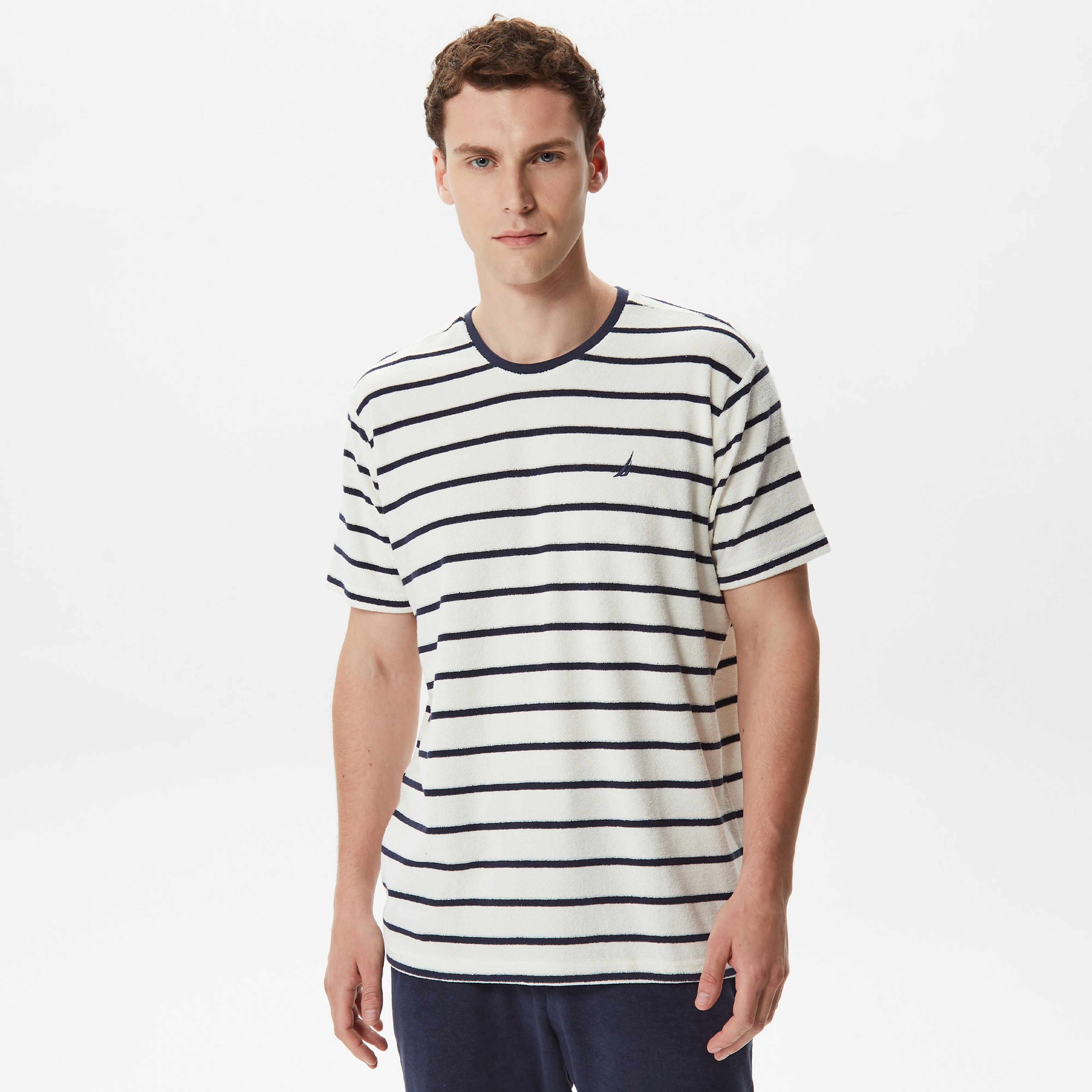 Nautica Erkek Lacivert Çizgili T-Shirt