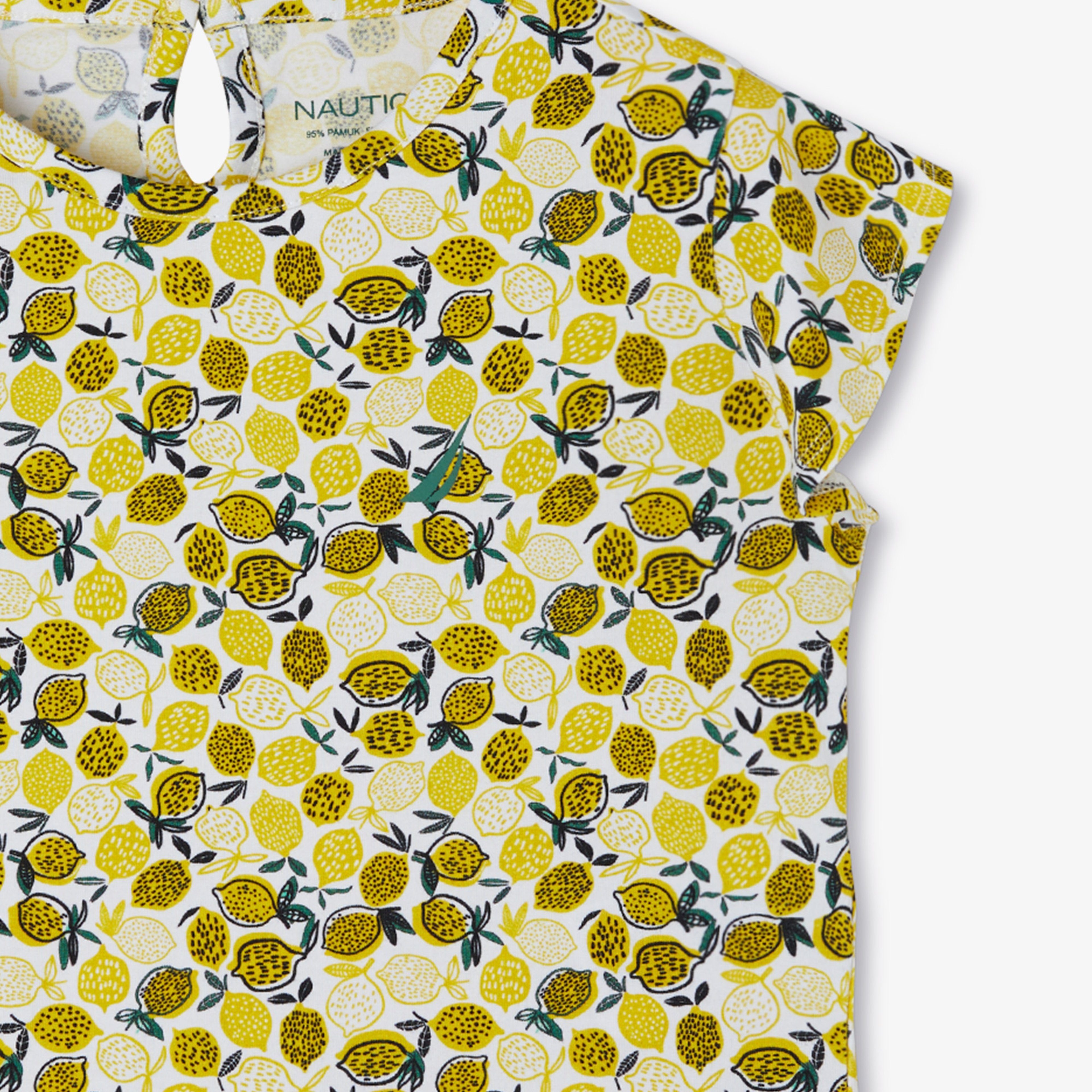 Nautica Kız Çocuk Beyaz Desenli T-Shirt