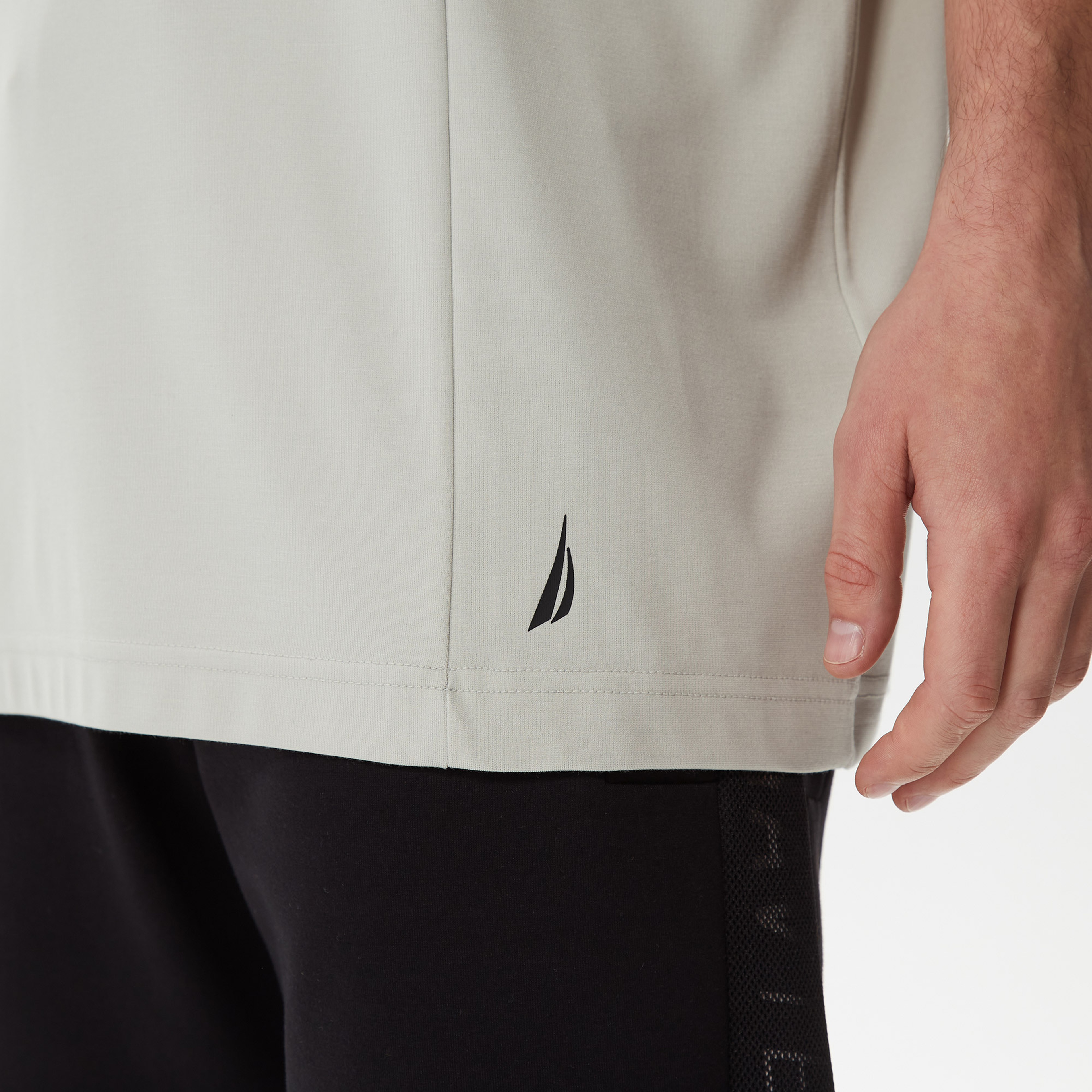 Nautica Erkek Gri Baskılı Oversize T-Shirt