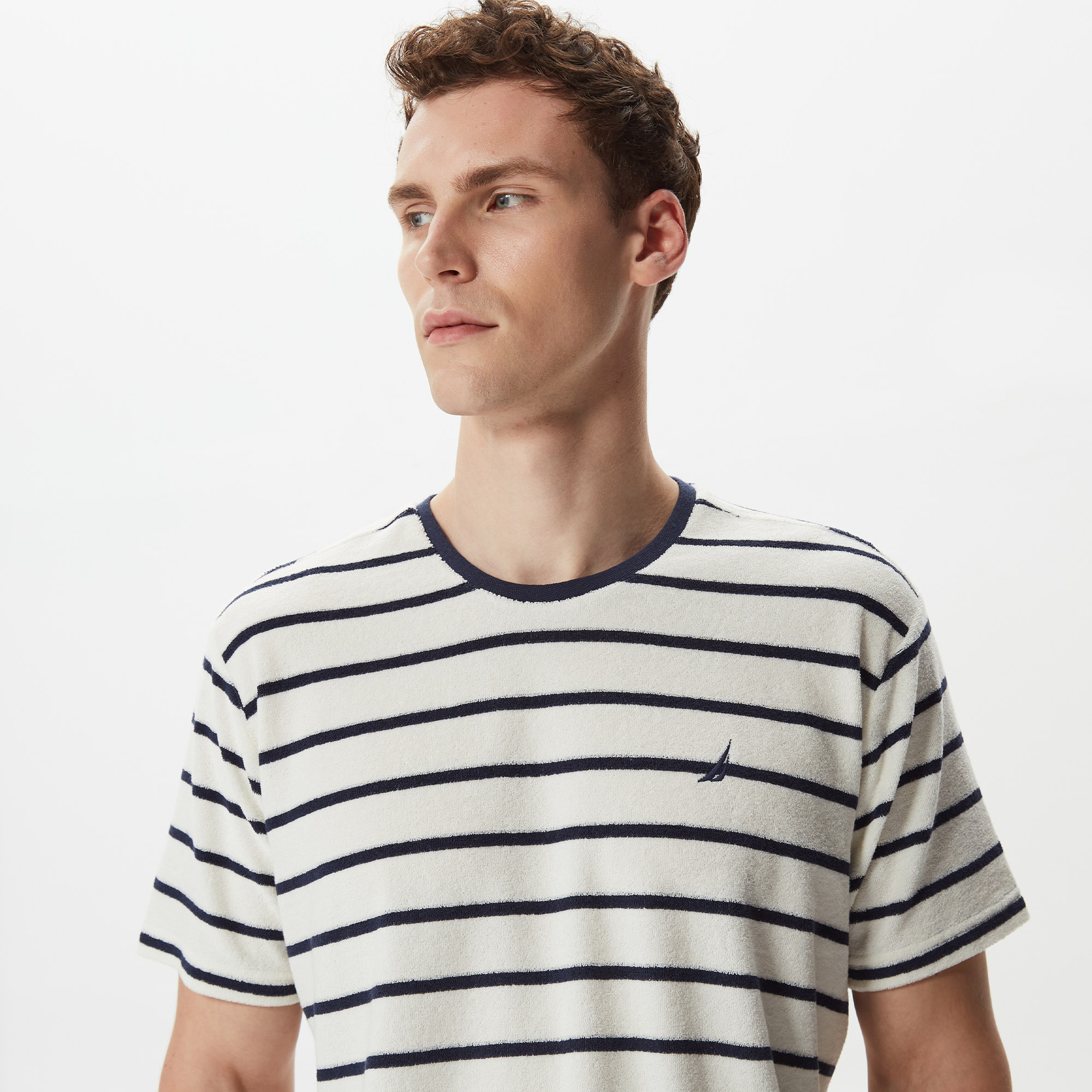 Nautica Erkek Lacivert Çizgili T-Shirt