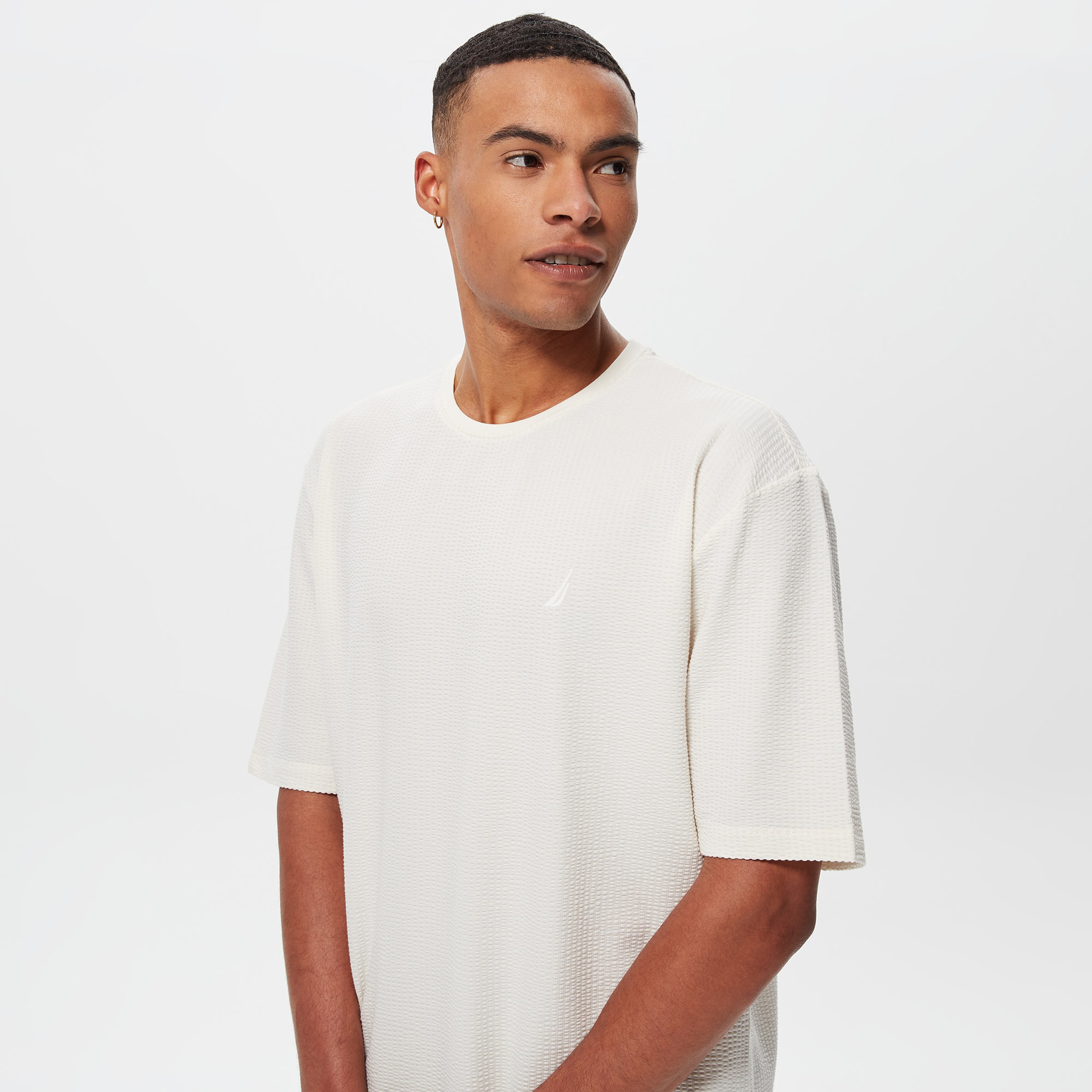 Nautica Erkek Krem Oversize T-Shirt