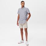 Nautica Erkek Mavi Slim Fit Kısa Kollu Gömlek