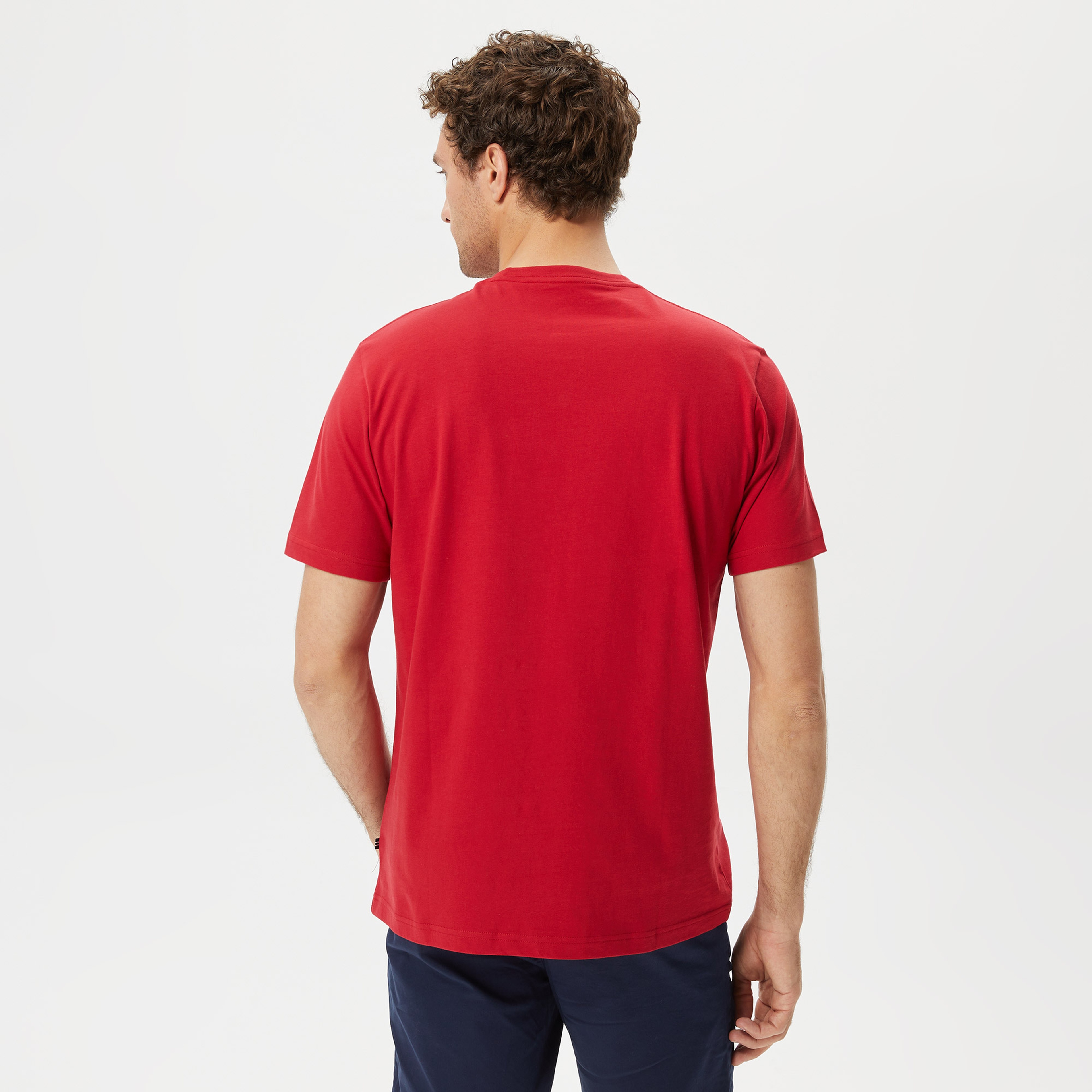 Nautica Erkek Kırmızı Baskılı Standart Fit T-Shirt