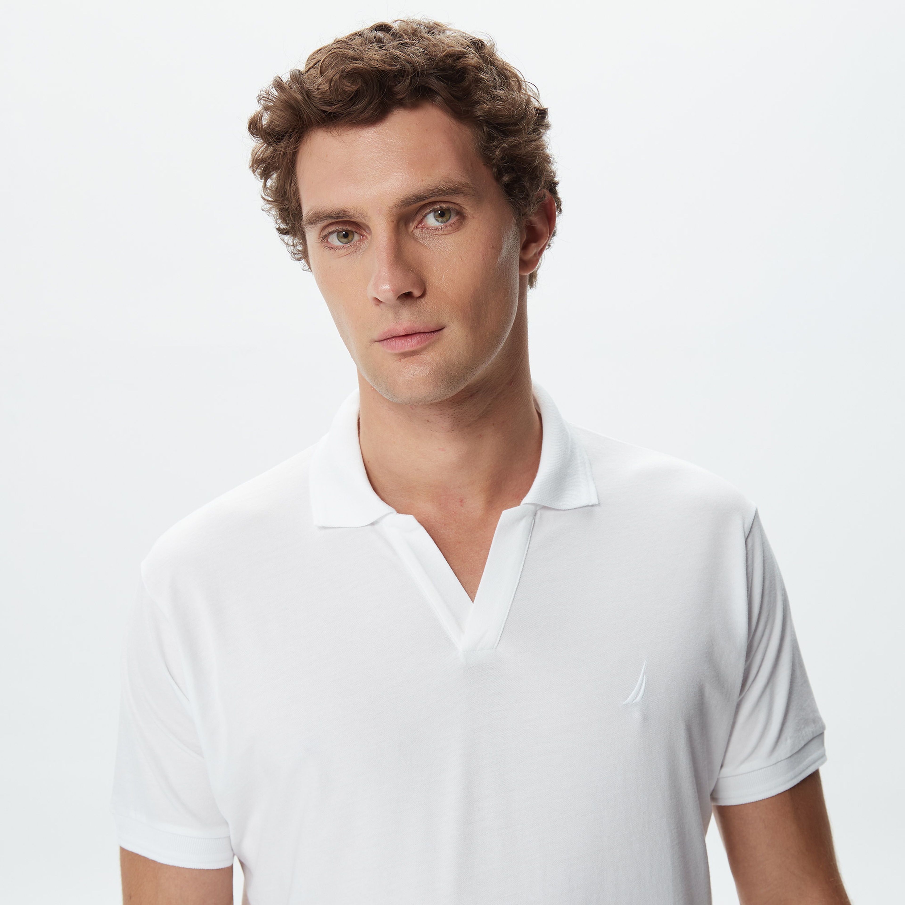 Nautica Erkek Beyaz Classic Fit Kısa Kollu Polo