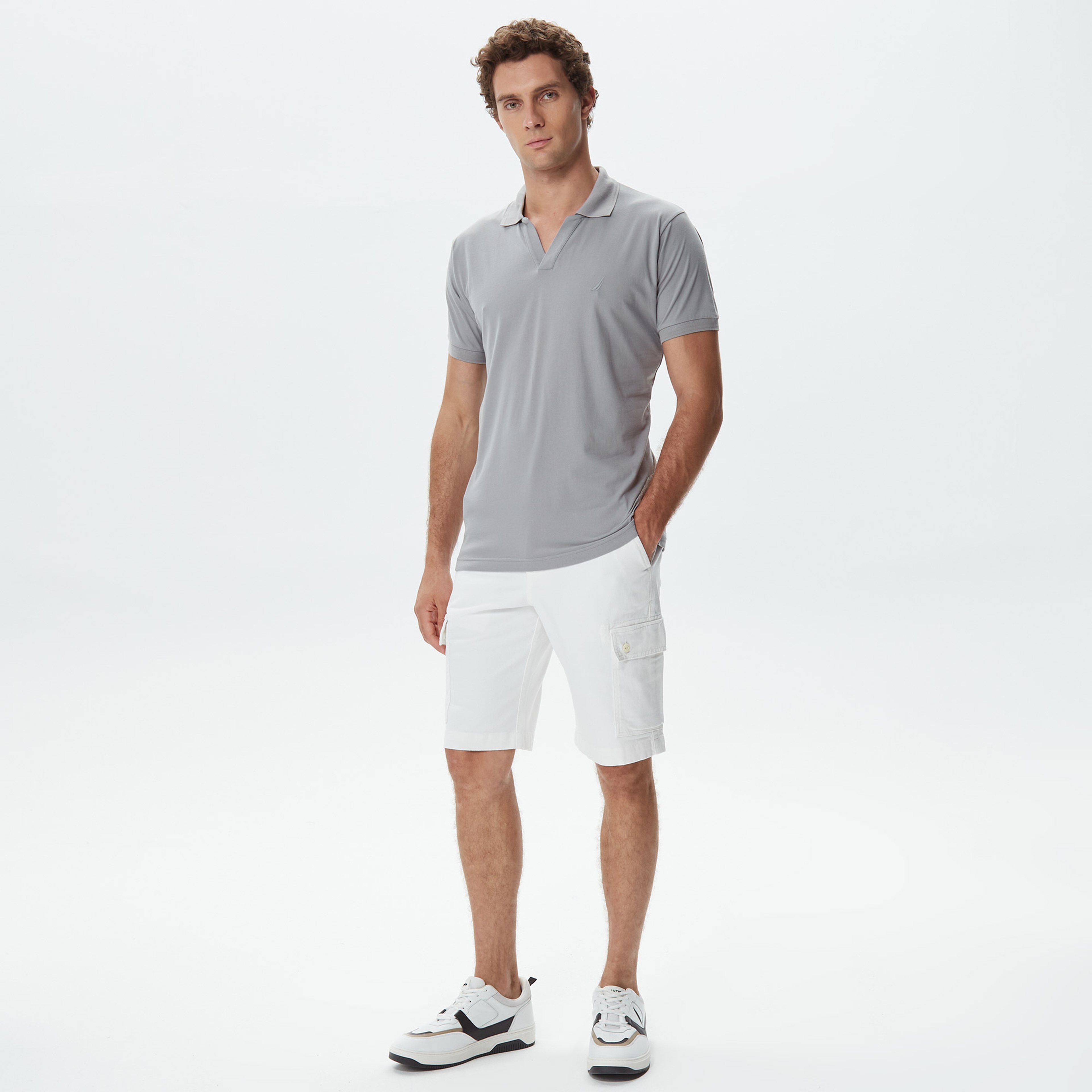 Nautica Erkek Gri Classic Fit Kısa Kollu Polo