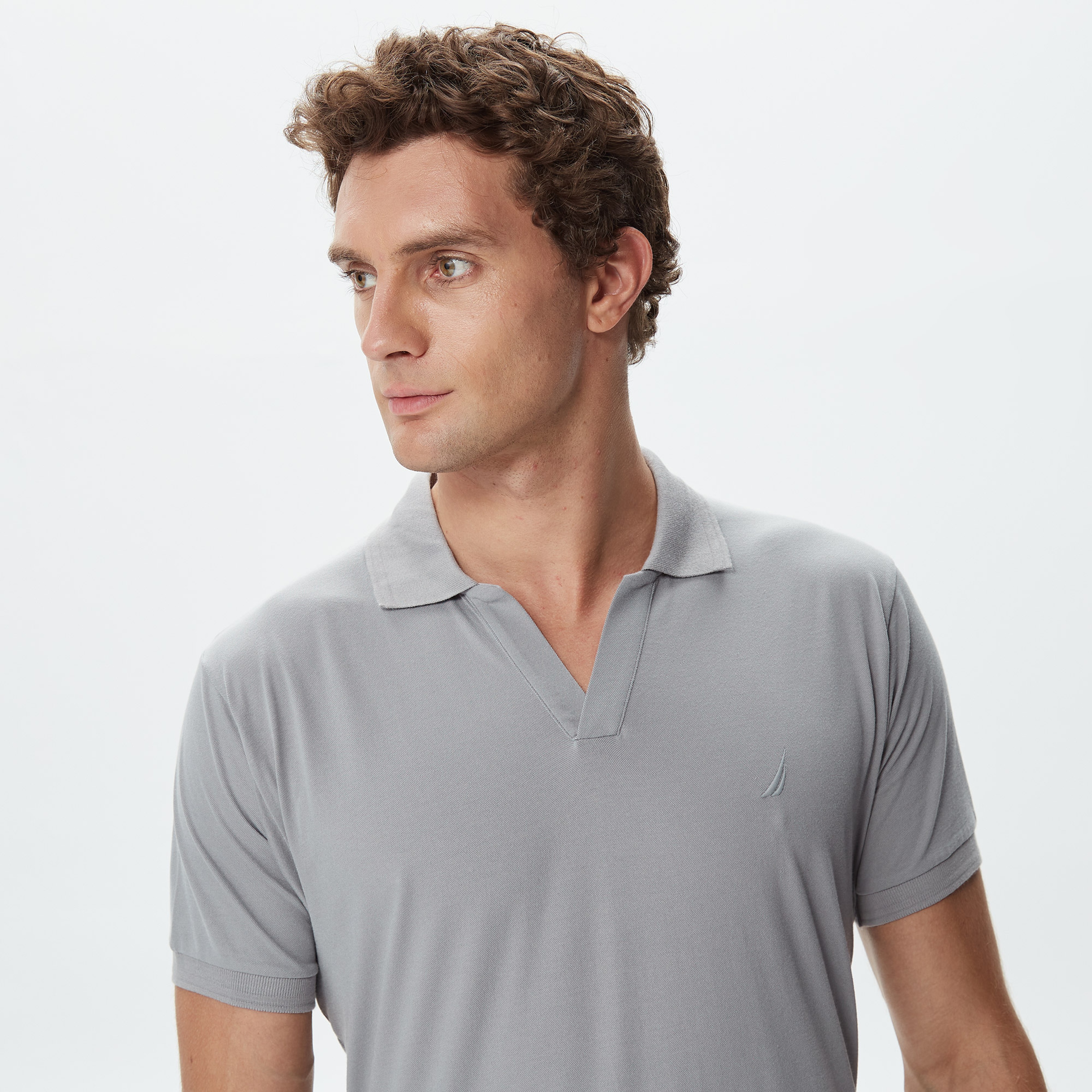 Nautica Erkek Gri Classic Fit Kısa Kollu Polo