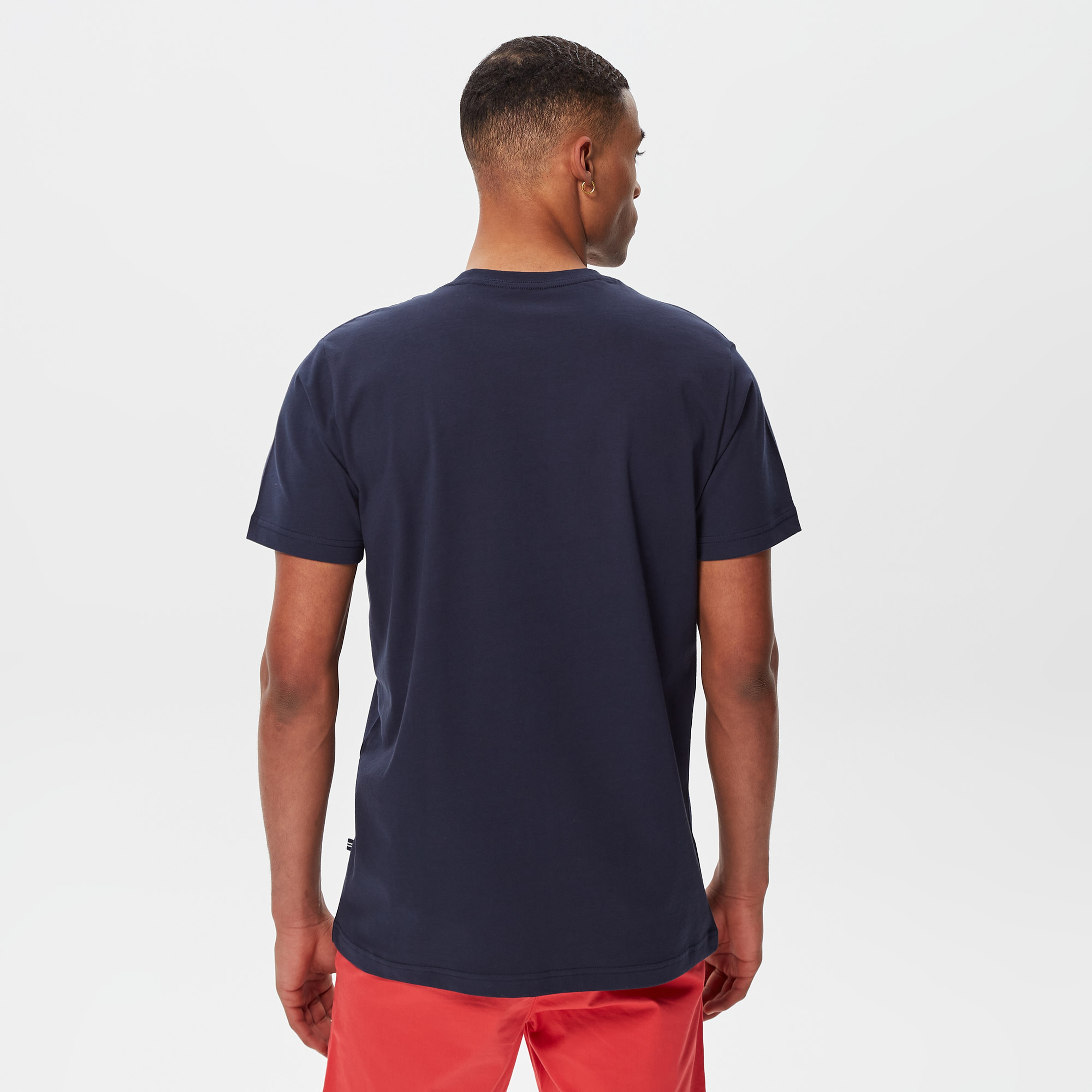 Nautica Erkek Lacivert Desenli Standart Fit T-Shirt