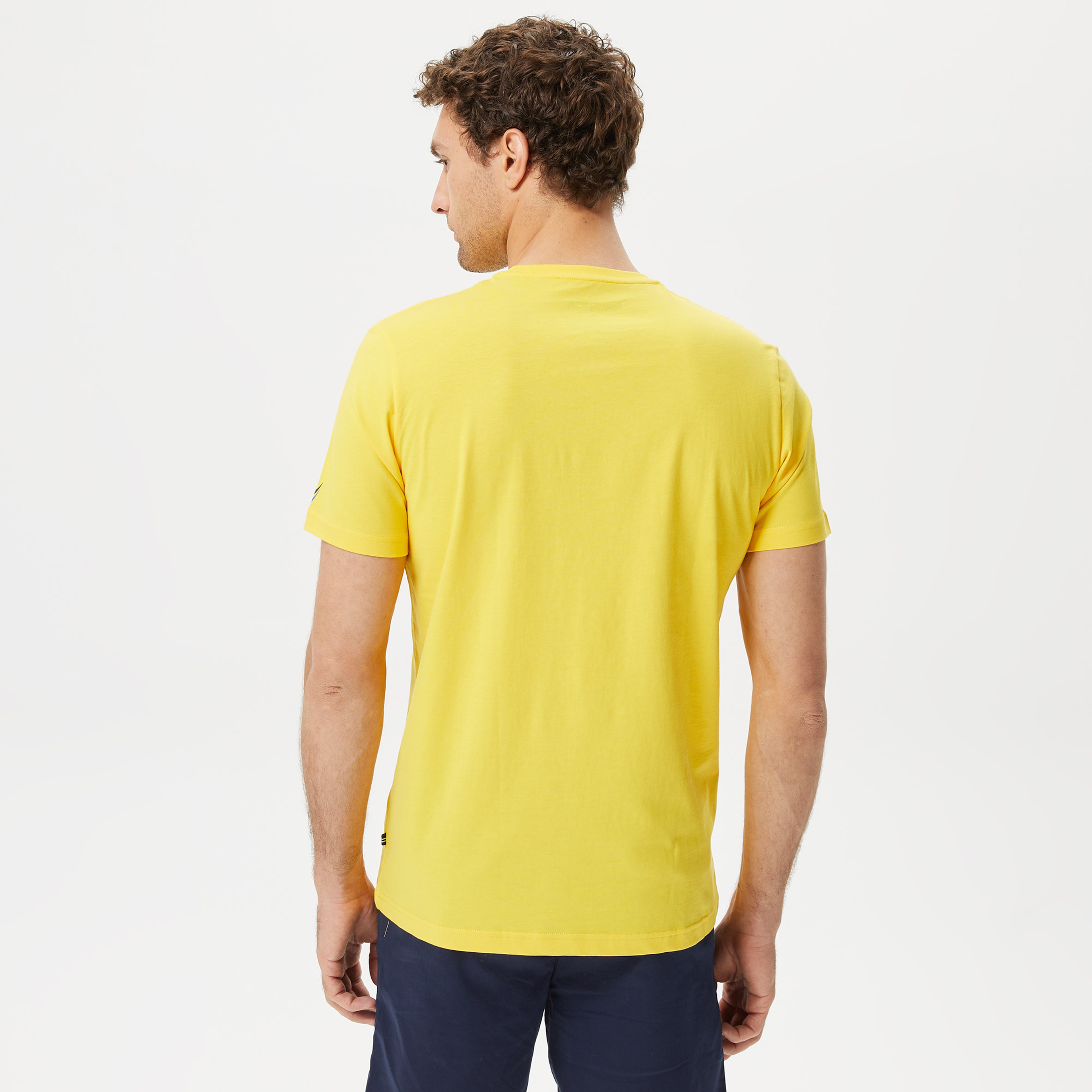 Nautica Erkek Sarı Baskılı Standart Fit T-Shirt
