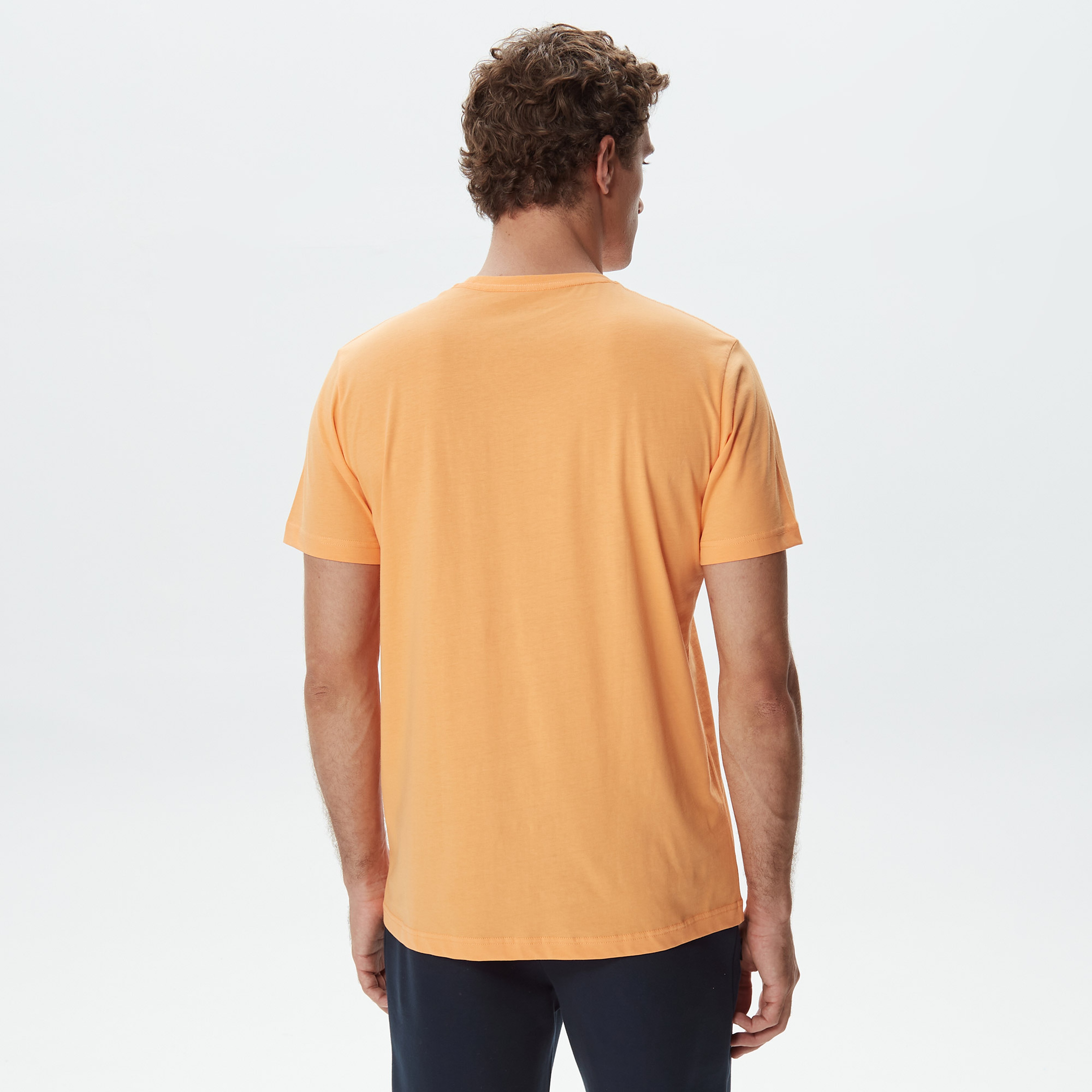 Nautica Erkek Turuncu Baskılı Standart Fit T-Shirt