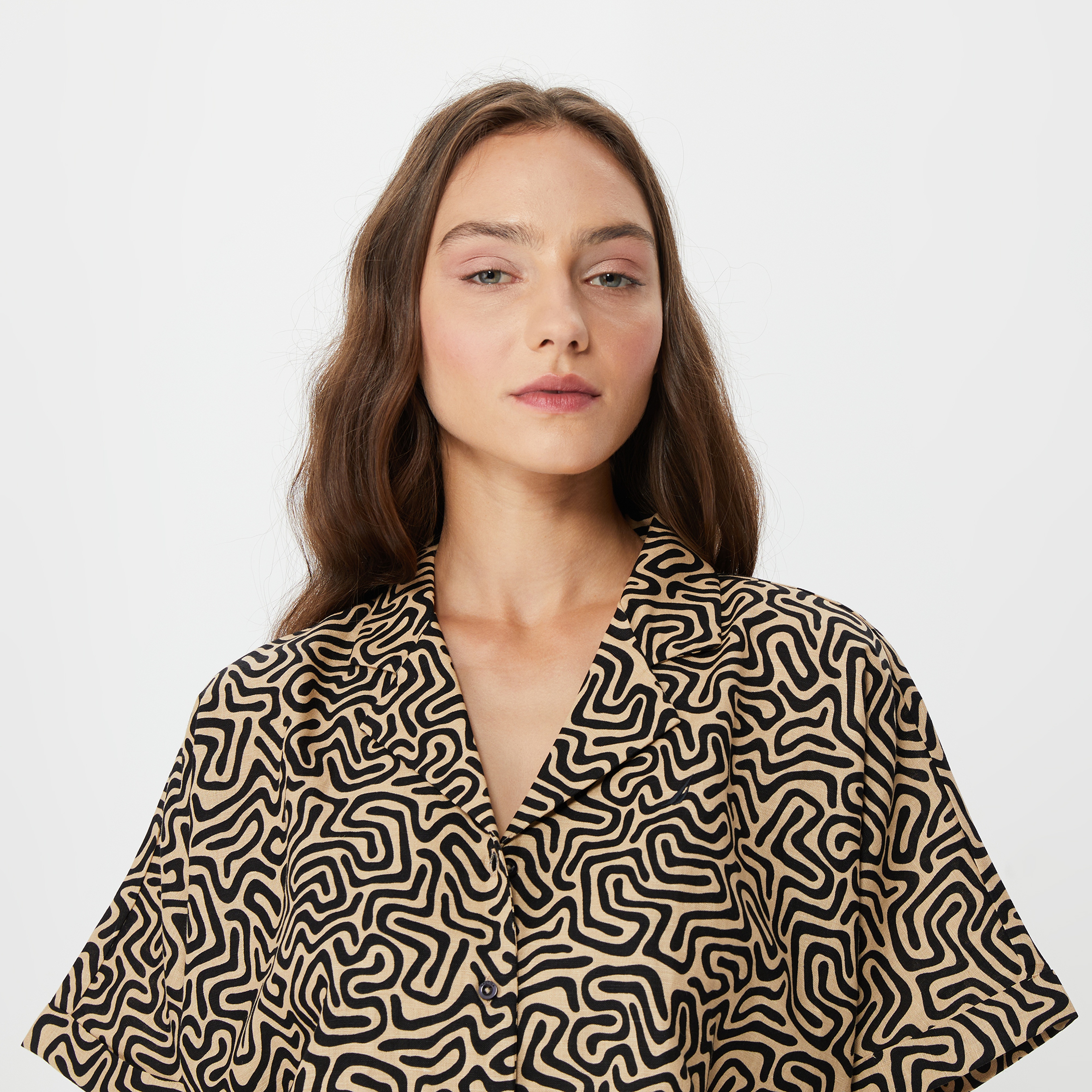 Nautica Kadın Bej Kısa Kollu Gömlek