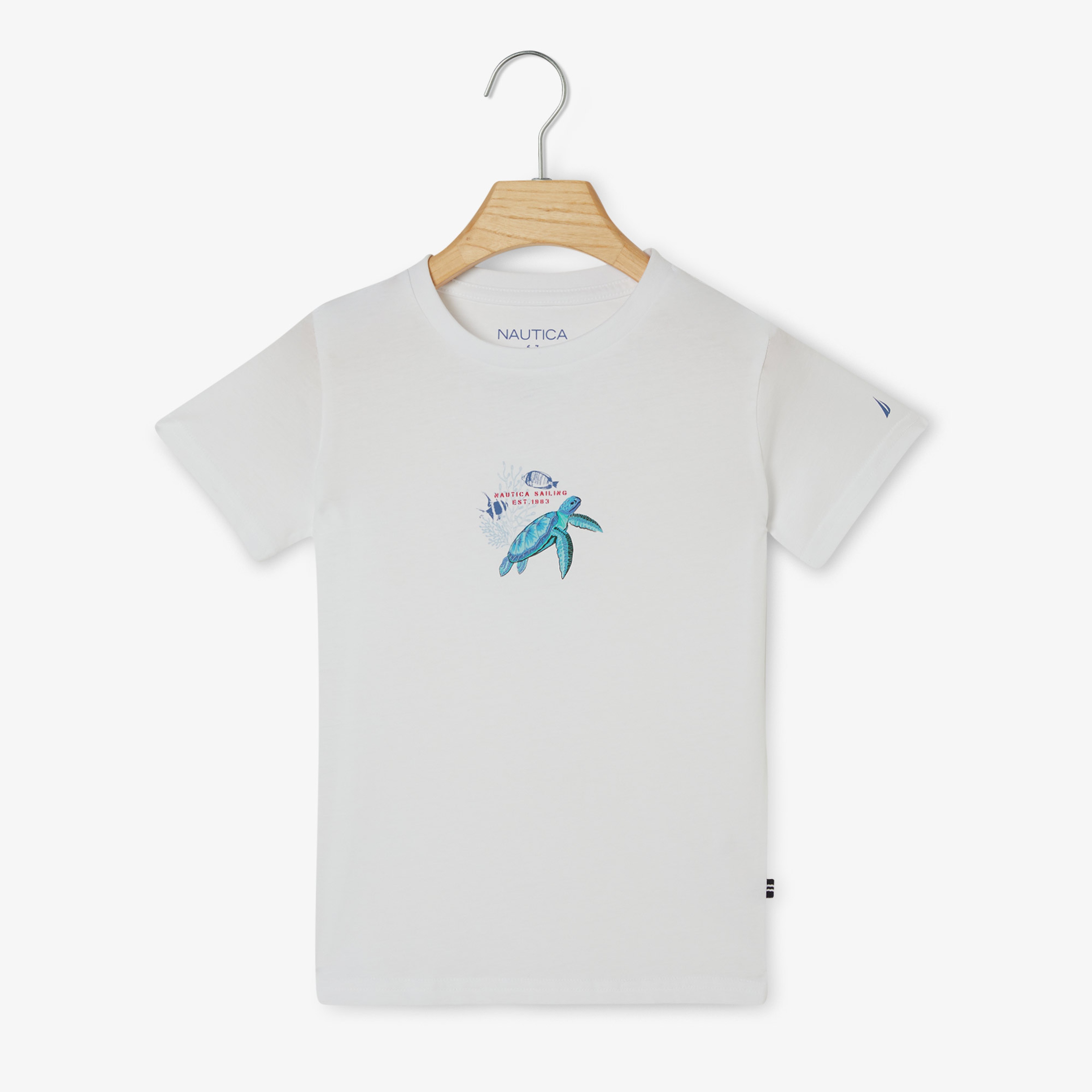 Nautica Erkek Çocuk Beyaz Baskılı T-Shirt