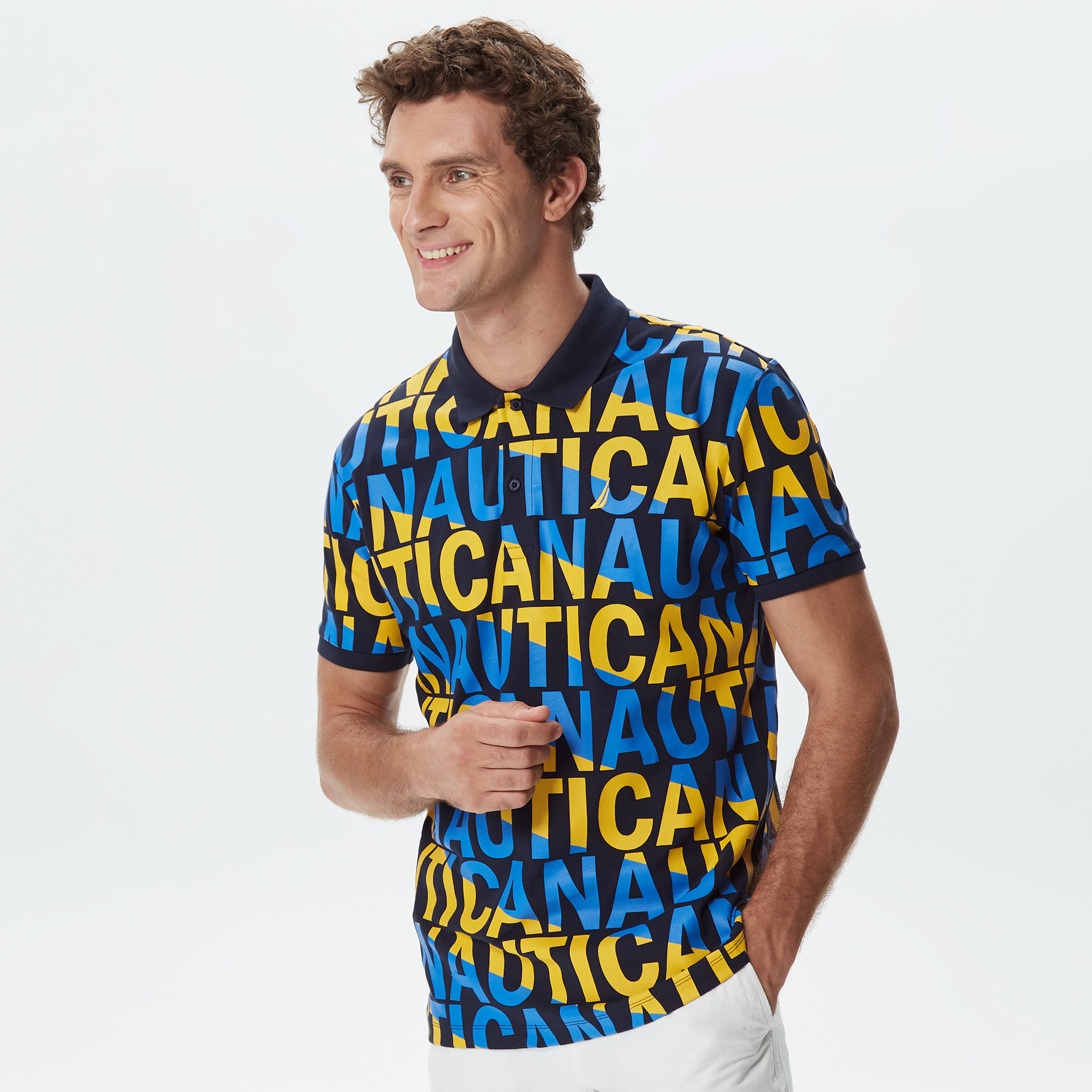 Nautica Erkek Lacivert Slim Fit Kısa Kollu Polo