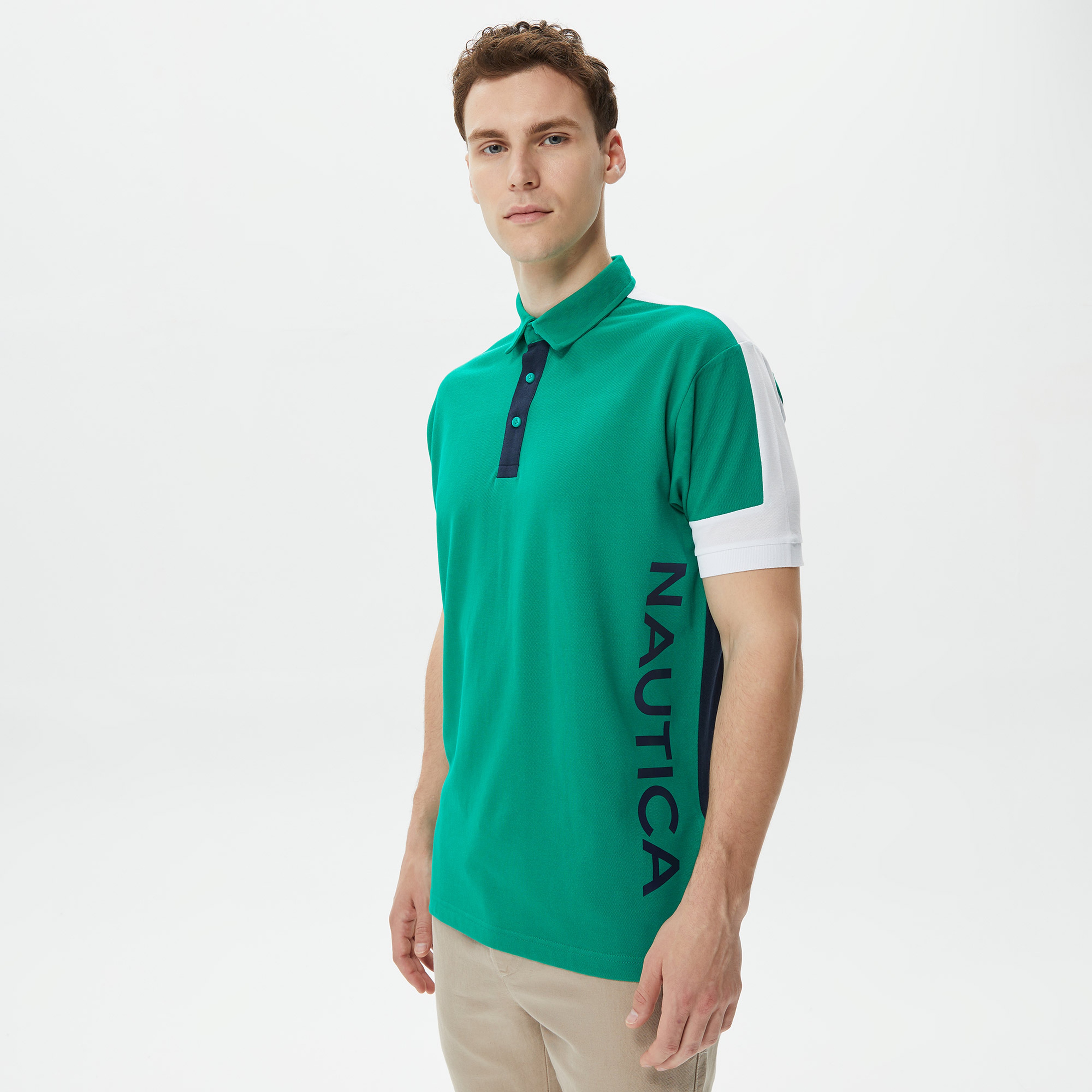 Nautica Erkek Yeşil Classic Fit Kısa Kollu Polo