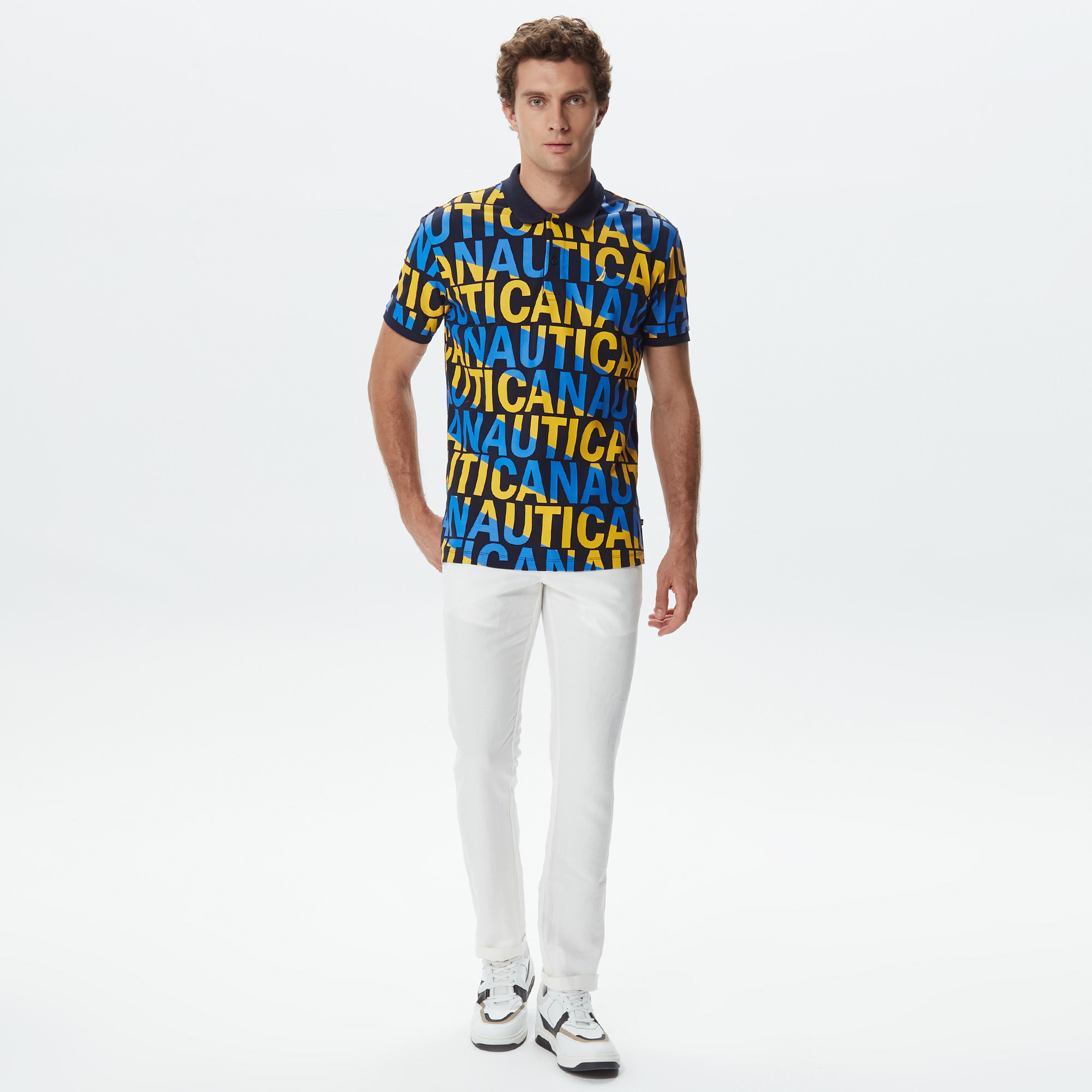 Nautica Erkek Lacivert Slim Fit Kısa Kollu Polo