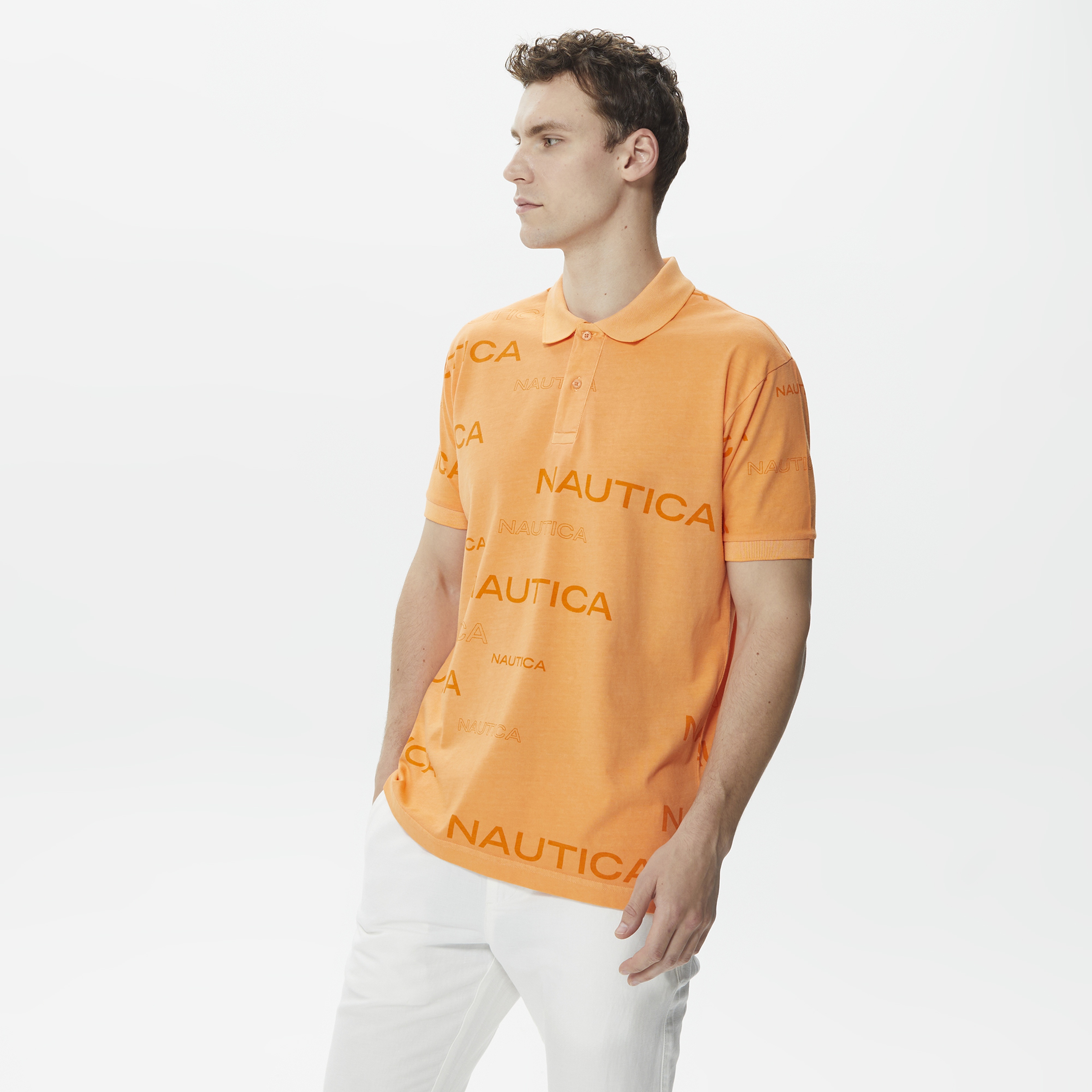 Nautica Erkek Turuncu Classic Fit Kısa Kollu Polo Yaka T-Shirt