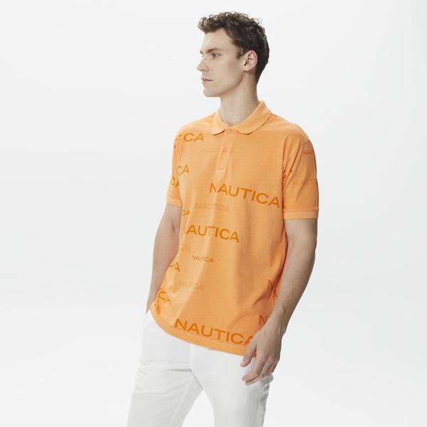 Nautica Erkek Turuncu Classic Fit Kısa Kollu Polo Yaka T-Shirt