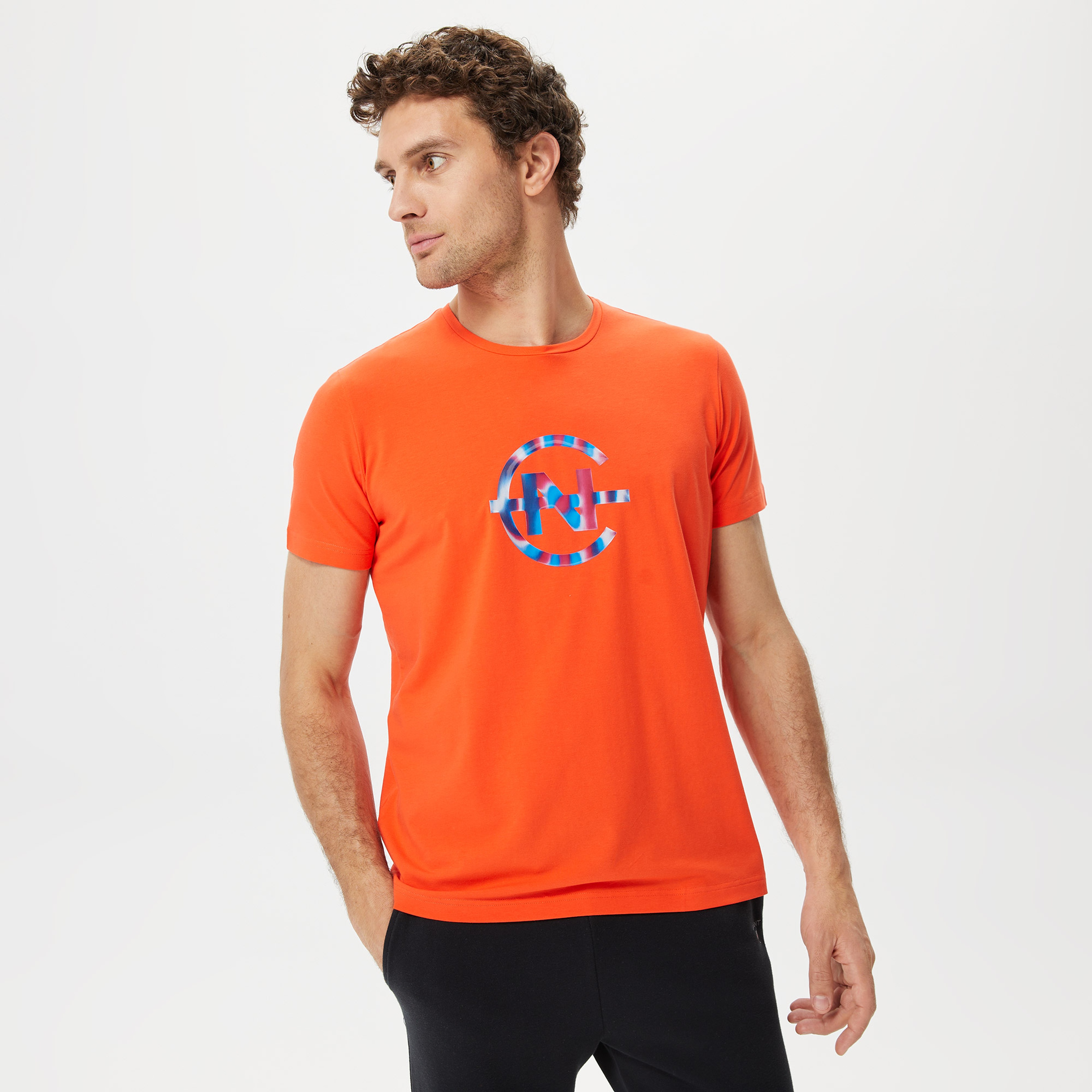Nautica Erkek Turuncu Standart Fit T-Shirt