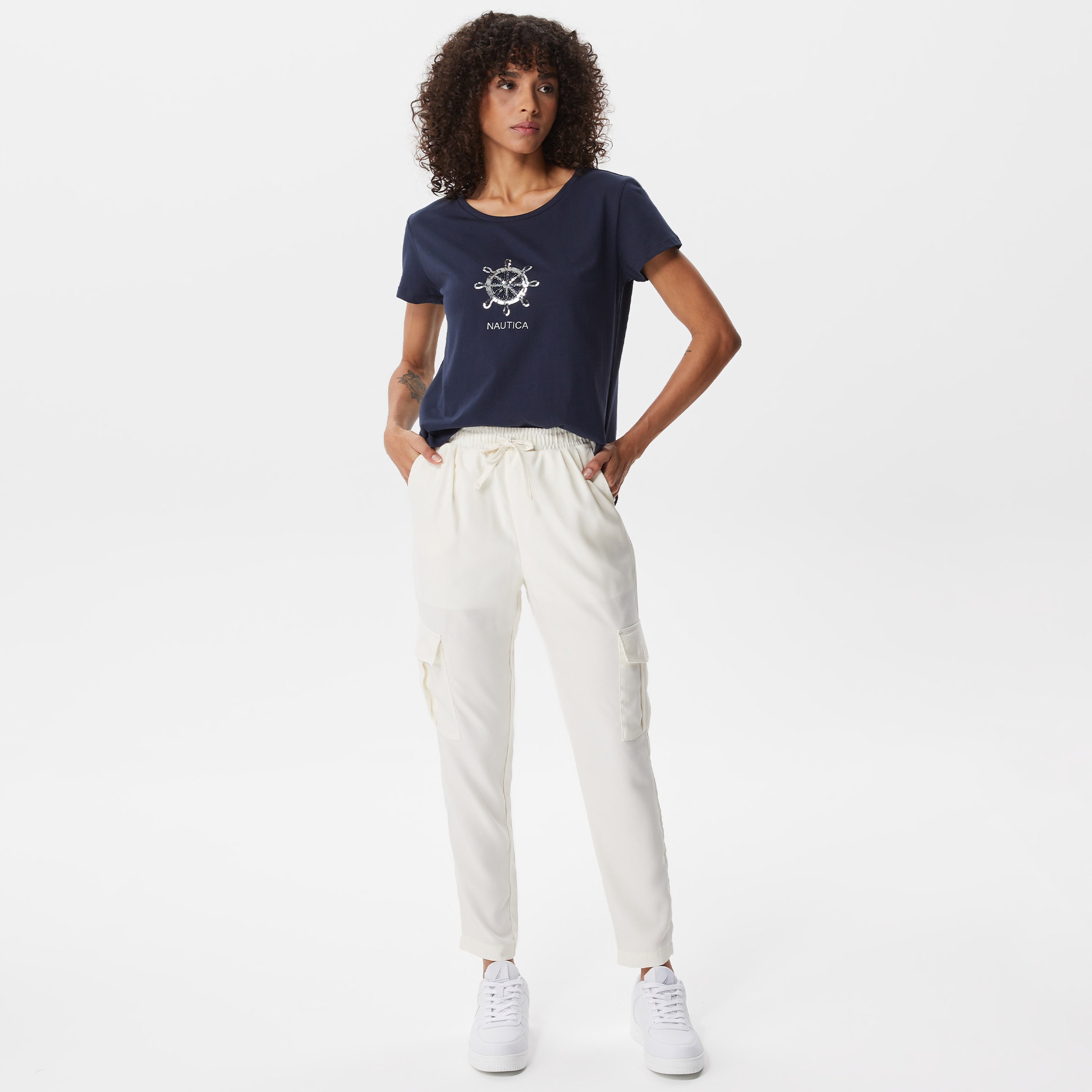 Nautica Kadın Krem Pantolon