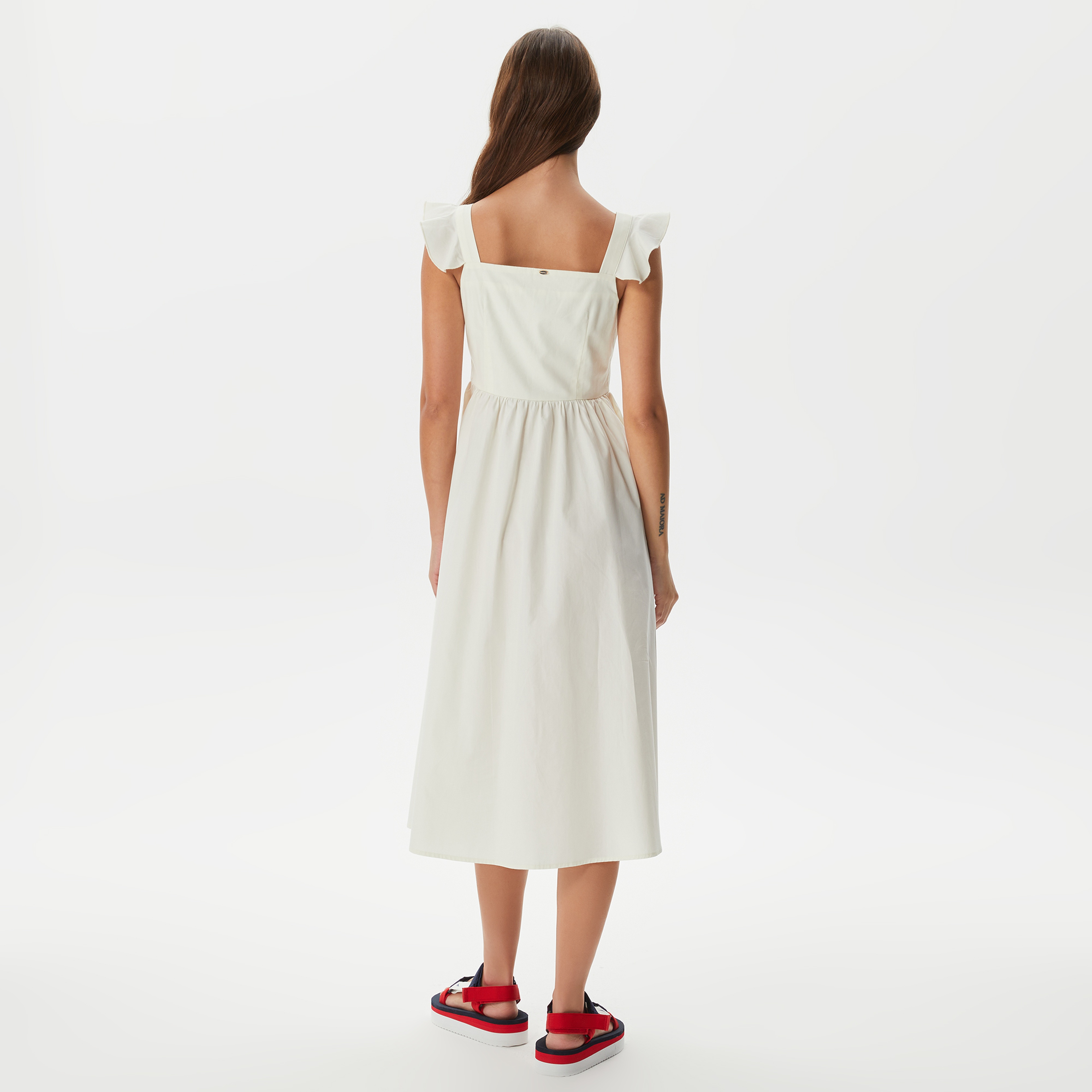 Nautica Kadın Krem Kolsuz Elbise